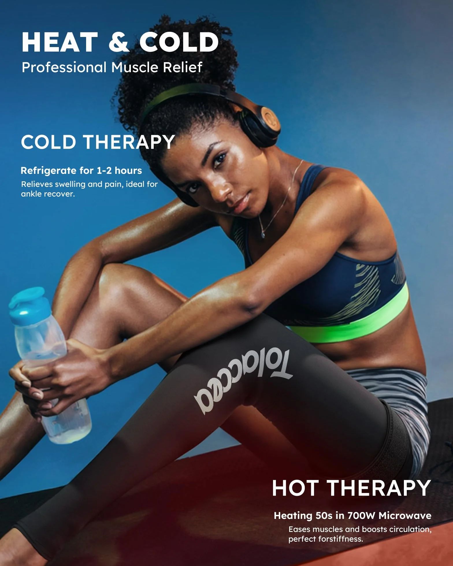Tolaccea Impacco Ghiaccio per Gamba Intera con Copertura 360° – Fascia con Gel Riutilizzabile per Sollievo dal Dolore e Recupero Muscolare – per Piede, Polpaccio, Coscia, Ginocchio e Tibia(L)