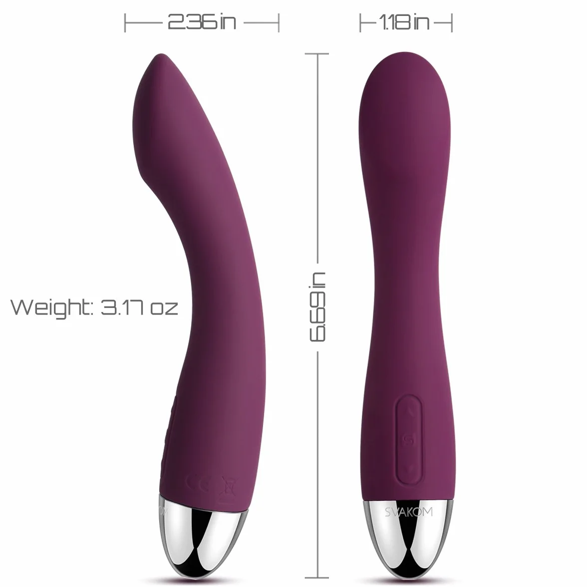 SVAKOM AMY Vibratore impermeabile, stimolazione intensiva del punto G, Viola