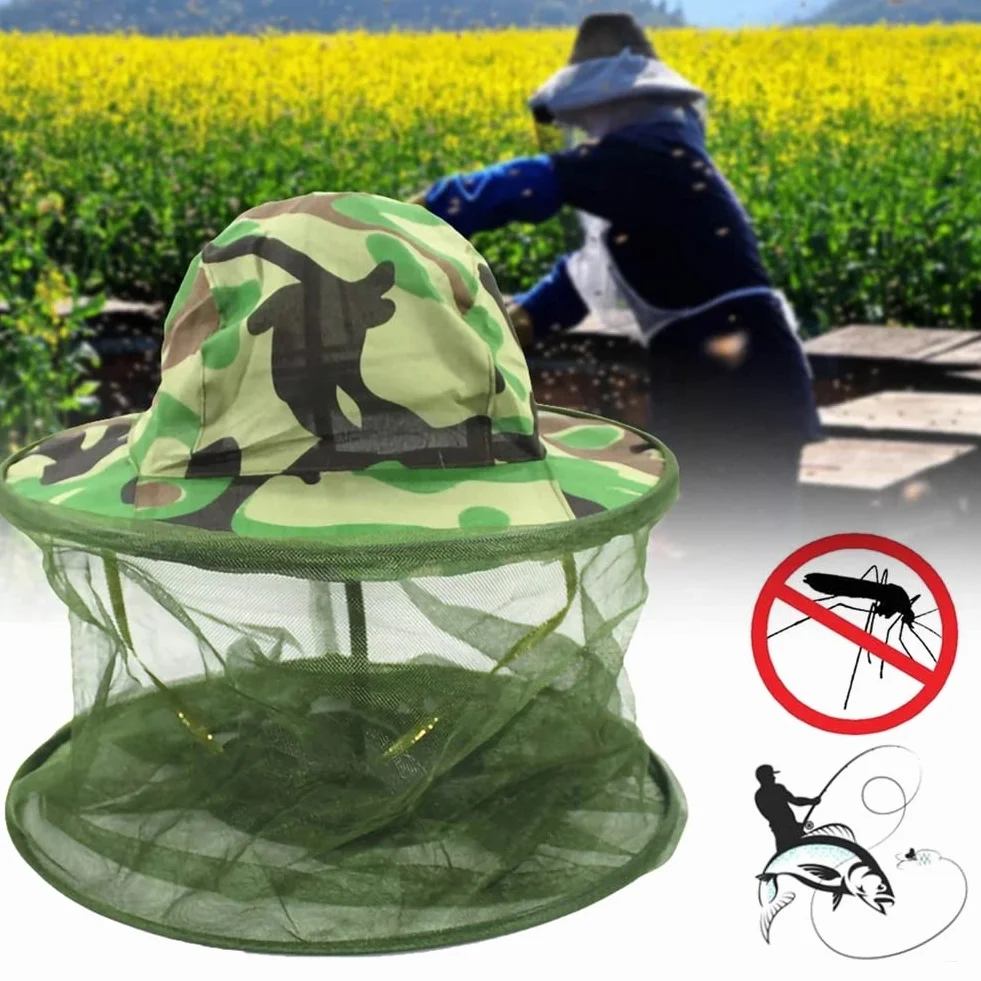 Anti-zanzara Cappello Protezione Rete Faciale campeggio escursionismo pesca