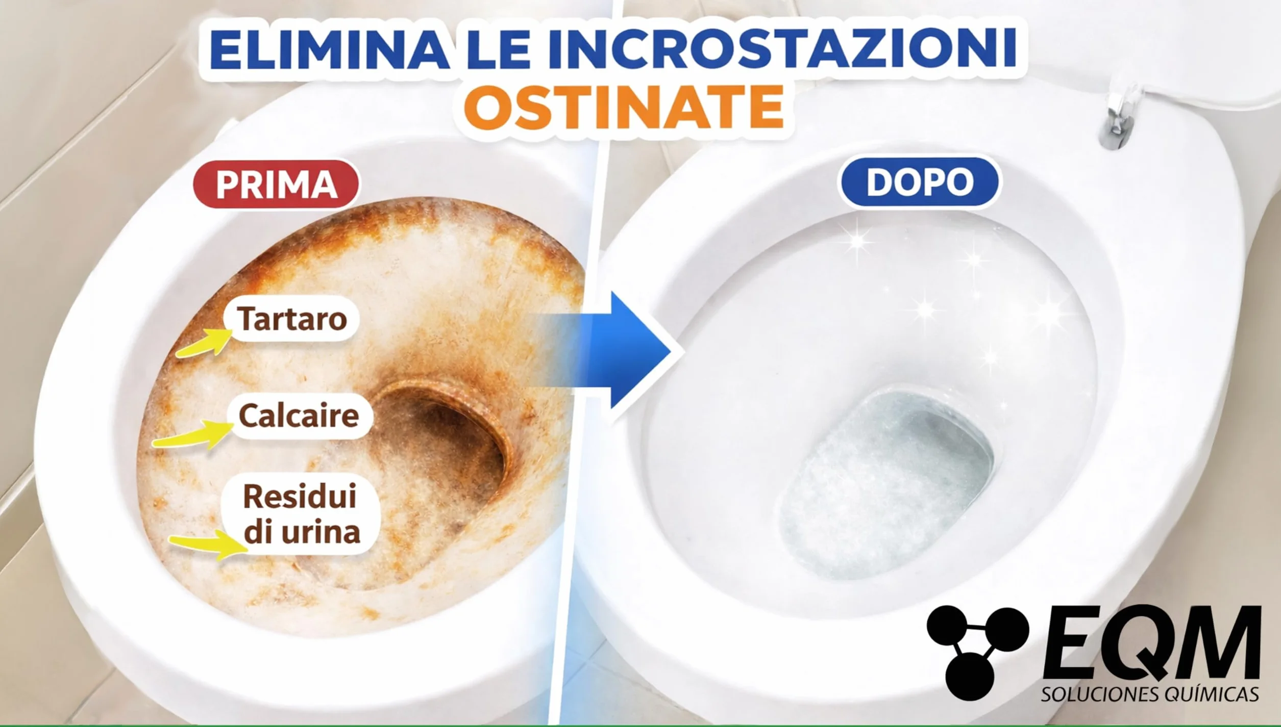 EQM Disincrostante WC Acido 1 L - Anticalcare Potente per Sanitari