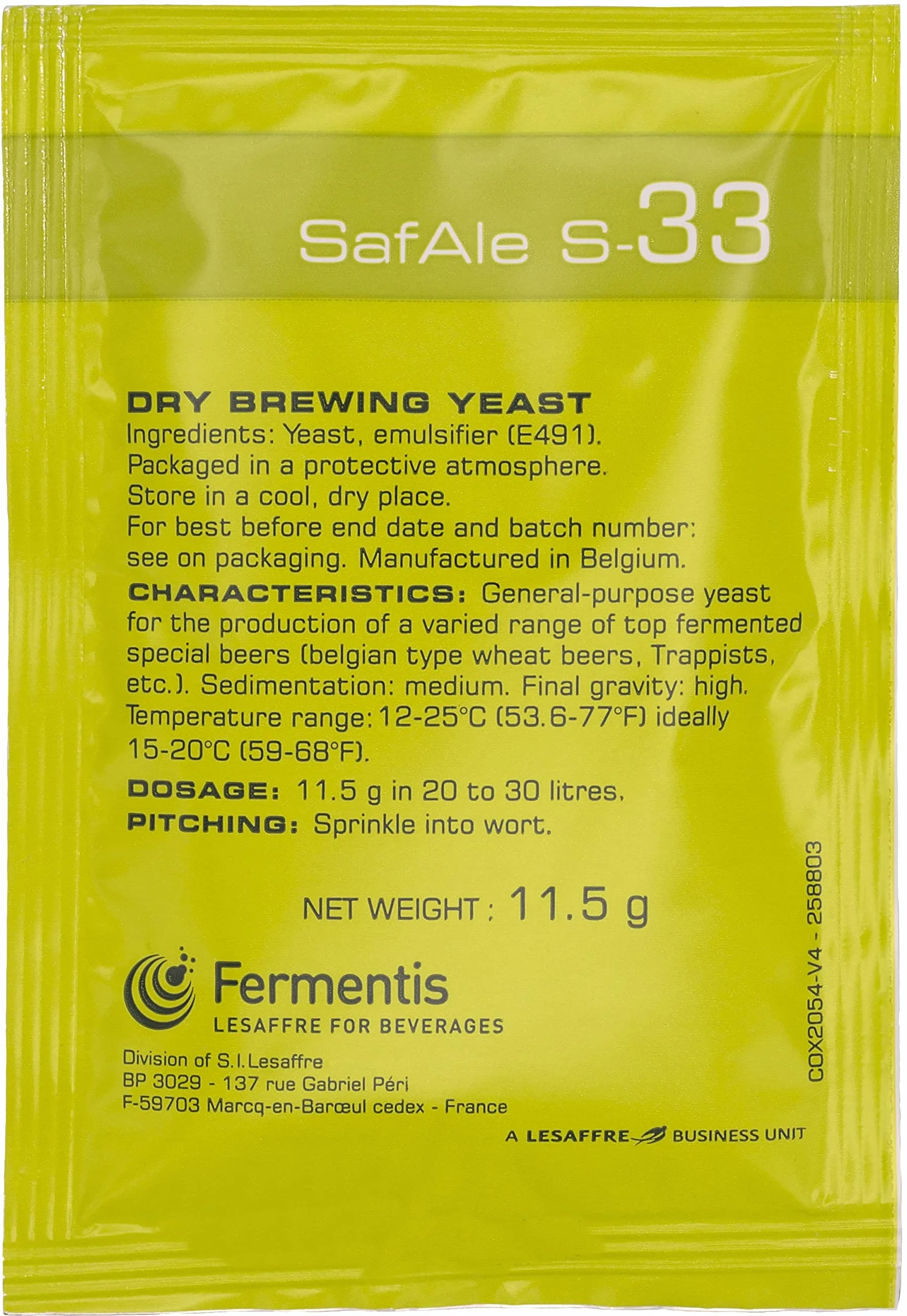 Fermentis lievito di birra US-05 W 34/70 S-33 S-23 alta fermentazione bassa fermentazione