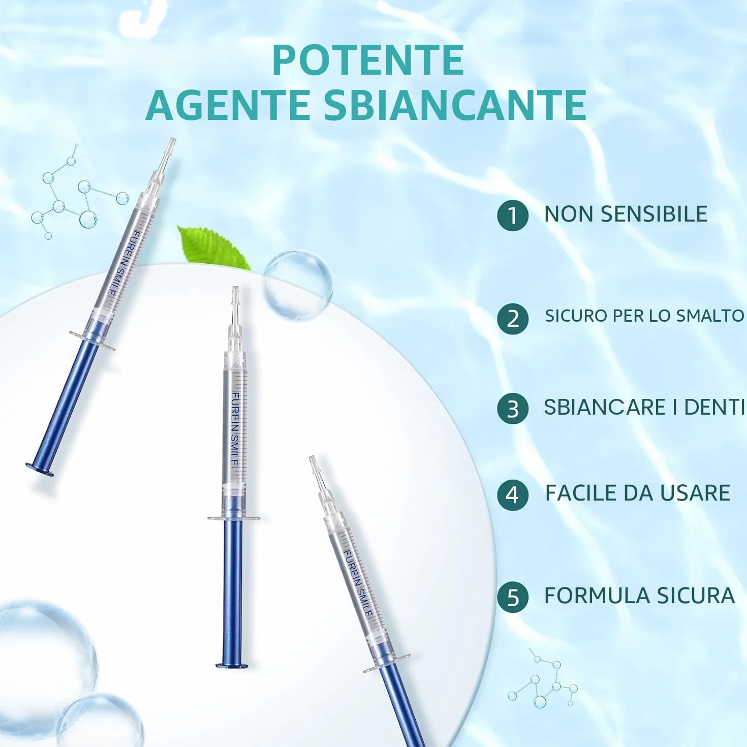 Gel sbiancante denti 3 ml 10 siringhe kit 4-9 tonalità bianche