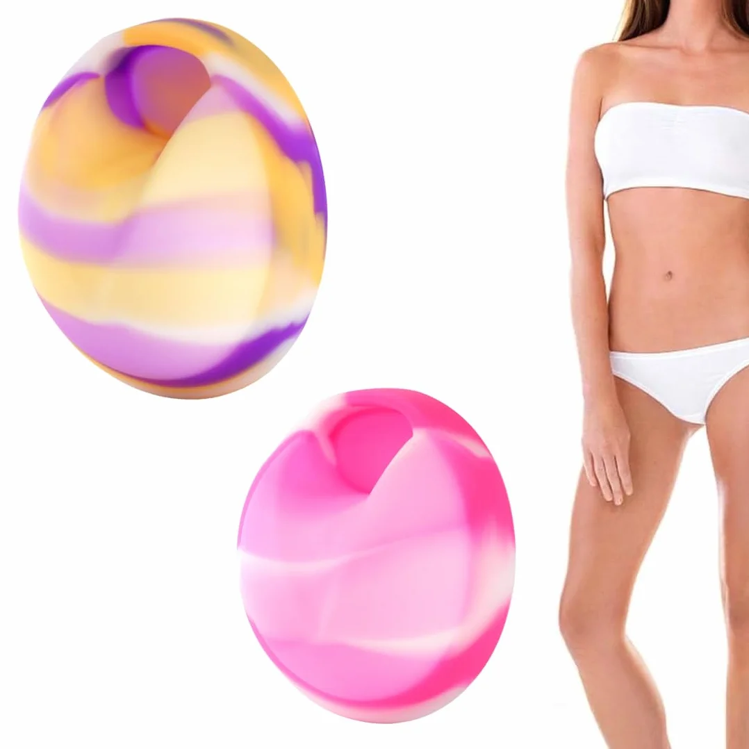 IKOPFLN 2 pezzi di disco mestruale, disco mestruale riutilizzabile, coppetta mestruale, tazze mestruali a prova di perdita realizzate in silicone, per donne sport attivi（S+L, Rosa + Viola
