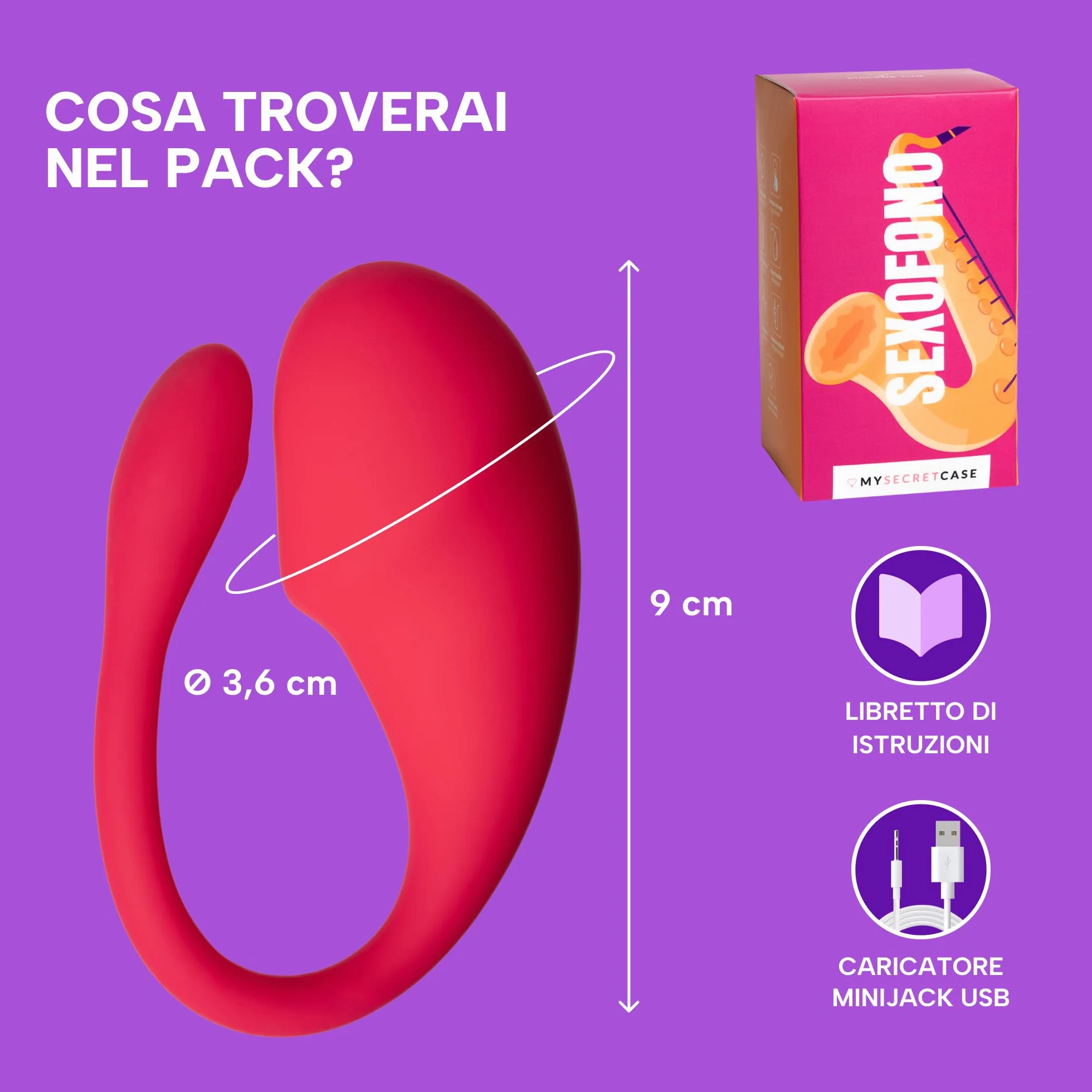 MySecretCase Ovetto Vibrante con Telecomando Stimolatore Clitoride Femminile 9 Modalità di Vibrazione Sexytoysys Donna Vibratoreper Donna Punto G Squirting Comando a Distanza Impermeabile Fucsia