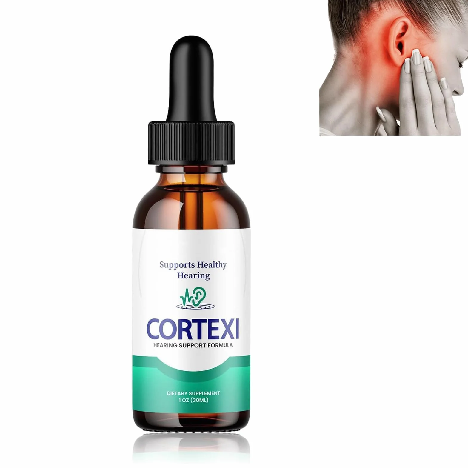 Cortexi - Gocce di supporto per l'udito – Aiuta con la salute del timpano, Cortexi gocce auricolari, promuove la chiarezza uditiva, supporta un udito sano – Olio d'oliva di grado medico per cerume (1