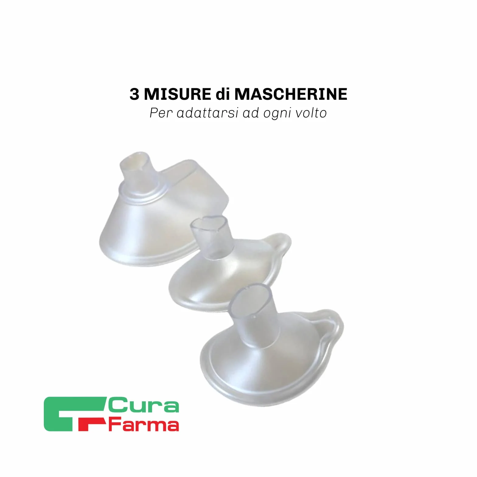 CURA FARMA ChamberNeb Distanziatore per Inalatori Bambini Adulti Neonati Camera Spray Asma Kit 3 Maschere