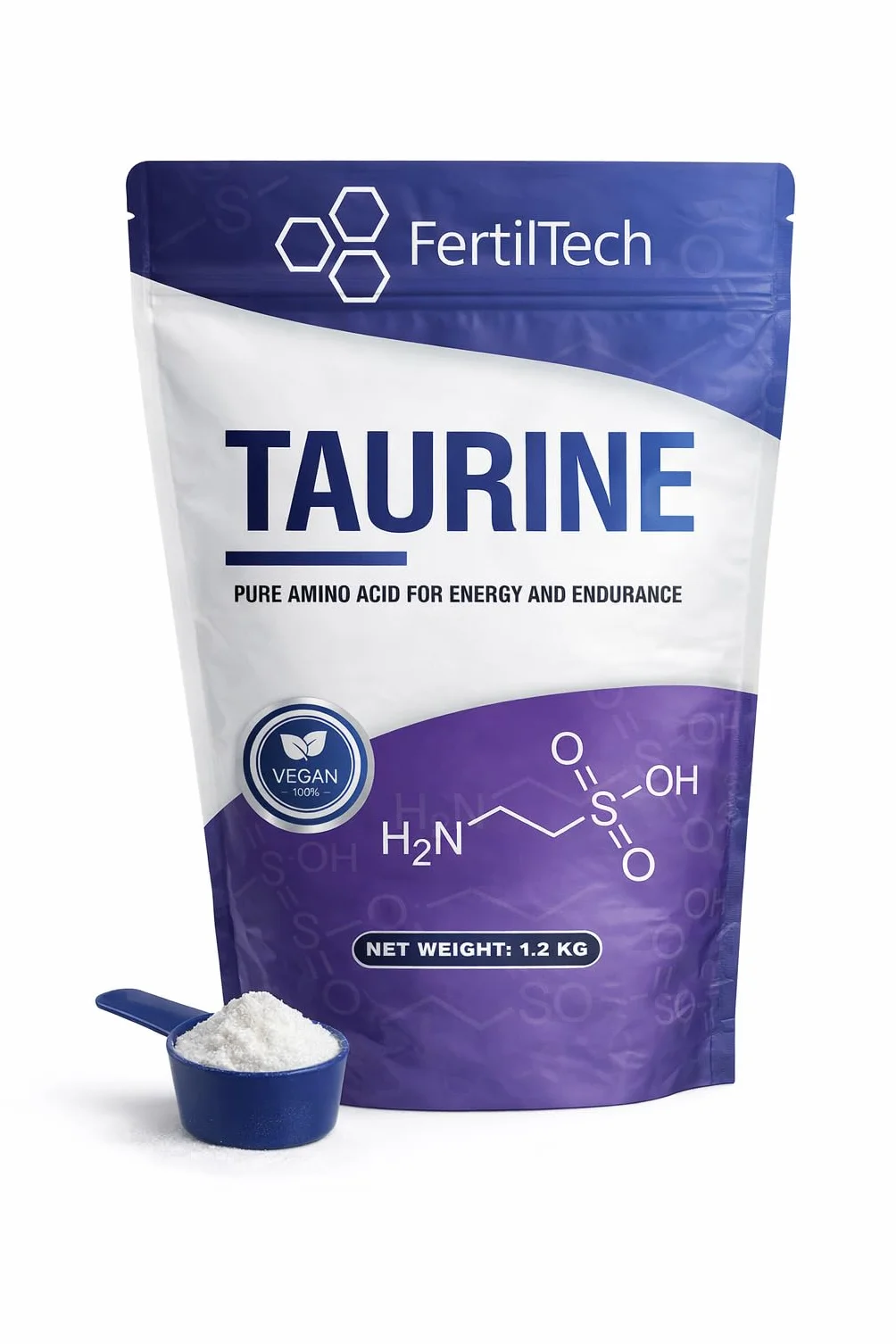 Taurina in Polvere 1,2 kg - Purezza ≥ 99,8% - Integratore alimentare Vegano