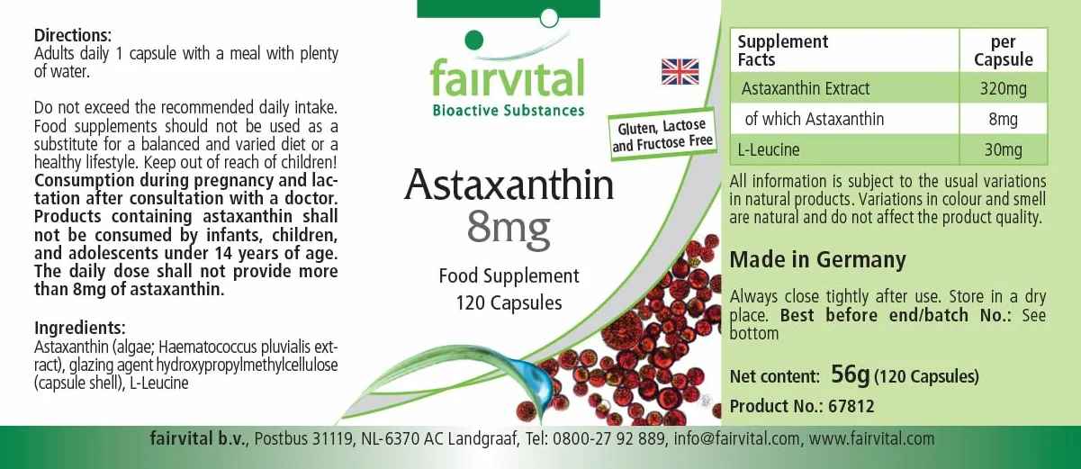 Astaxantina 45mg 120 capsule AstaPure® beadlets - alte dosi 2 mesi