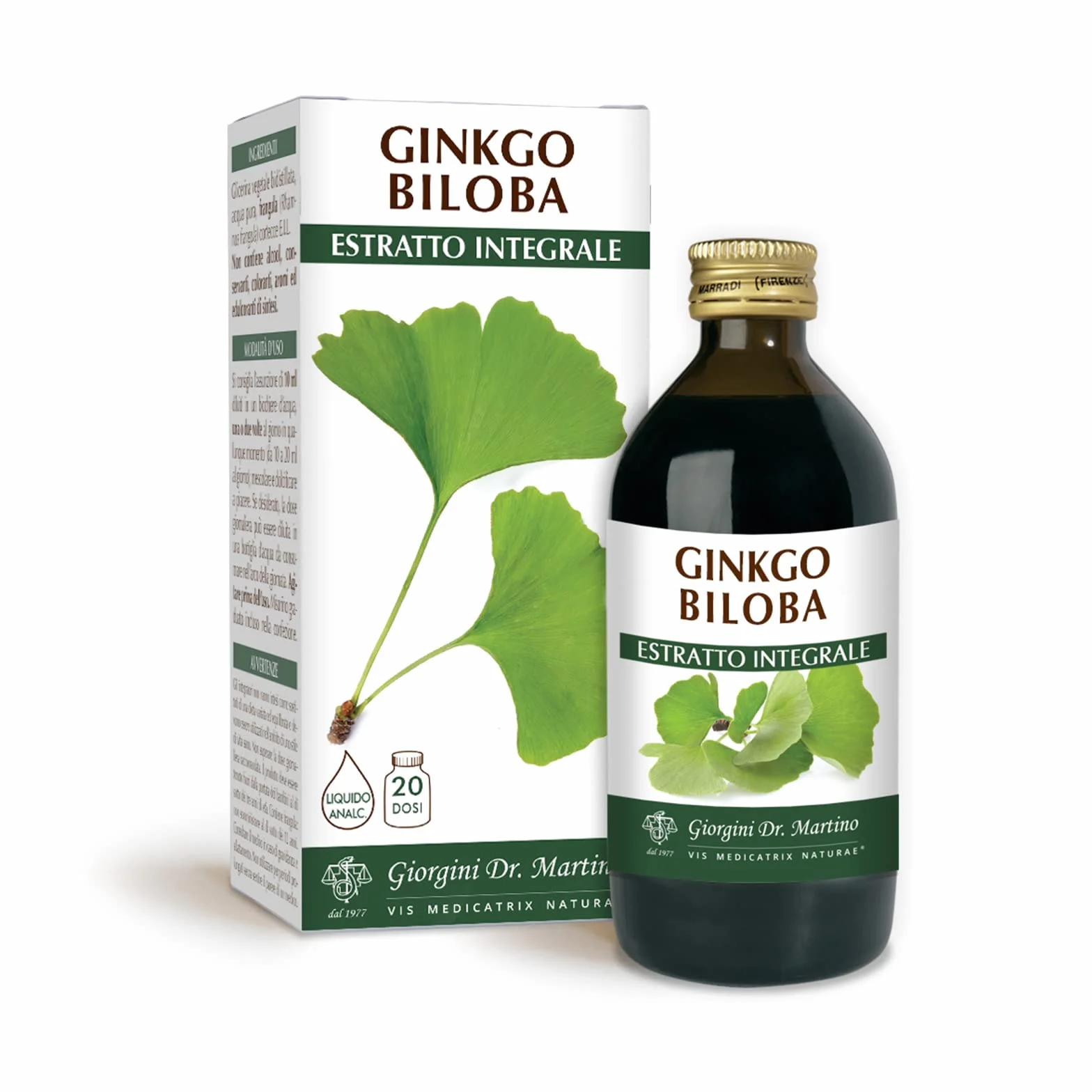 Dr Giorgini Integratore Alimentare, Ginkgo Biloba Estratto Integrale Liquido Analcoolico - 200 ml