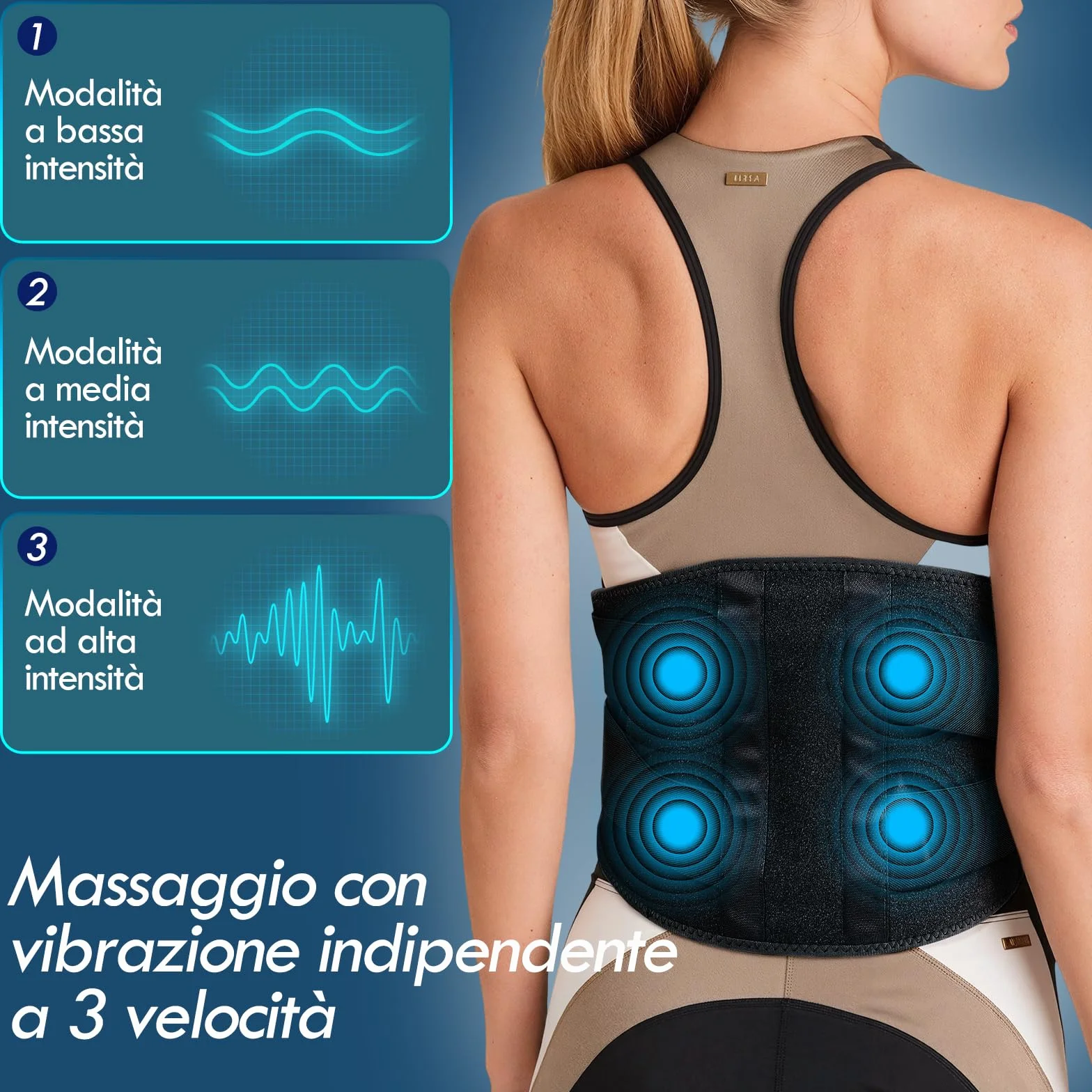 16000mAh Batteria Fascia Lombare Riscaldamento,Termoforo Lombare con 3 Livelli di Temperatura e Massaggio a Vibrazione,cintura riscaldante per la schiena con USB regalo per mamme, donne (Nero)
