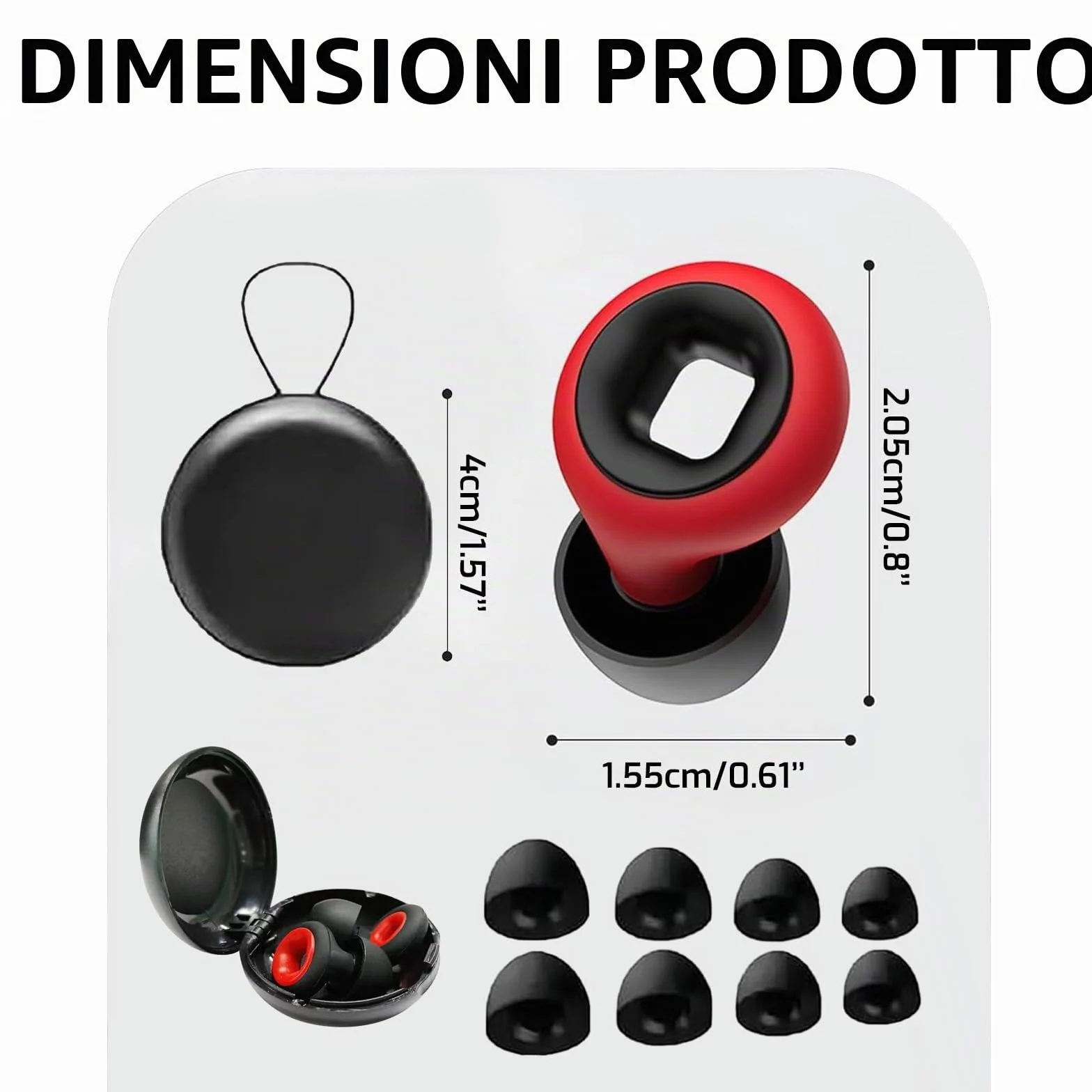 AzureRay Tappi per Orecchie Moto 27 dB - Moto Earplugs Riutilizzabili per Riduzione Rumore - Ideali per Dormire, Studio e Viaggi (2 Pezzi + Custodia)