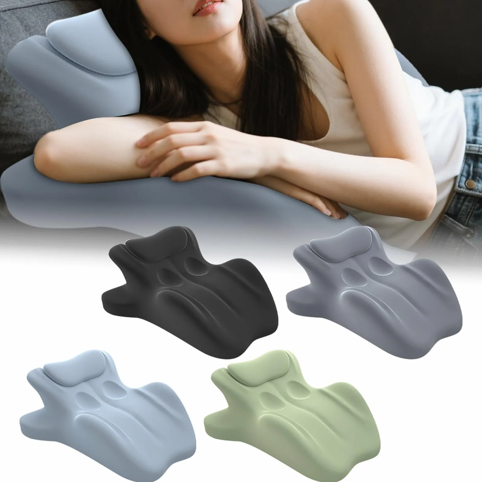 Cuscino ergonomico per coppie 27° memory foam per schiena fianchi collo nero
