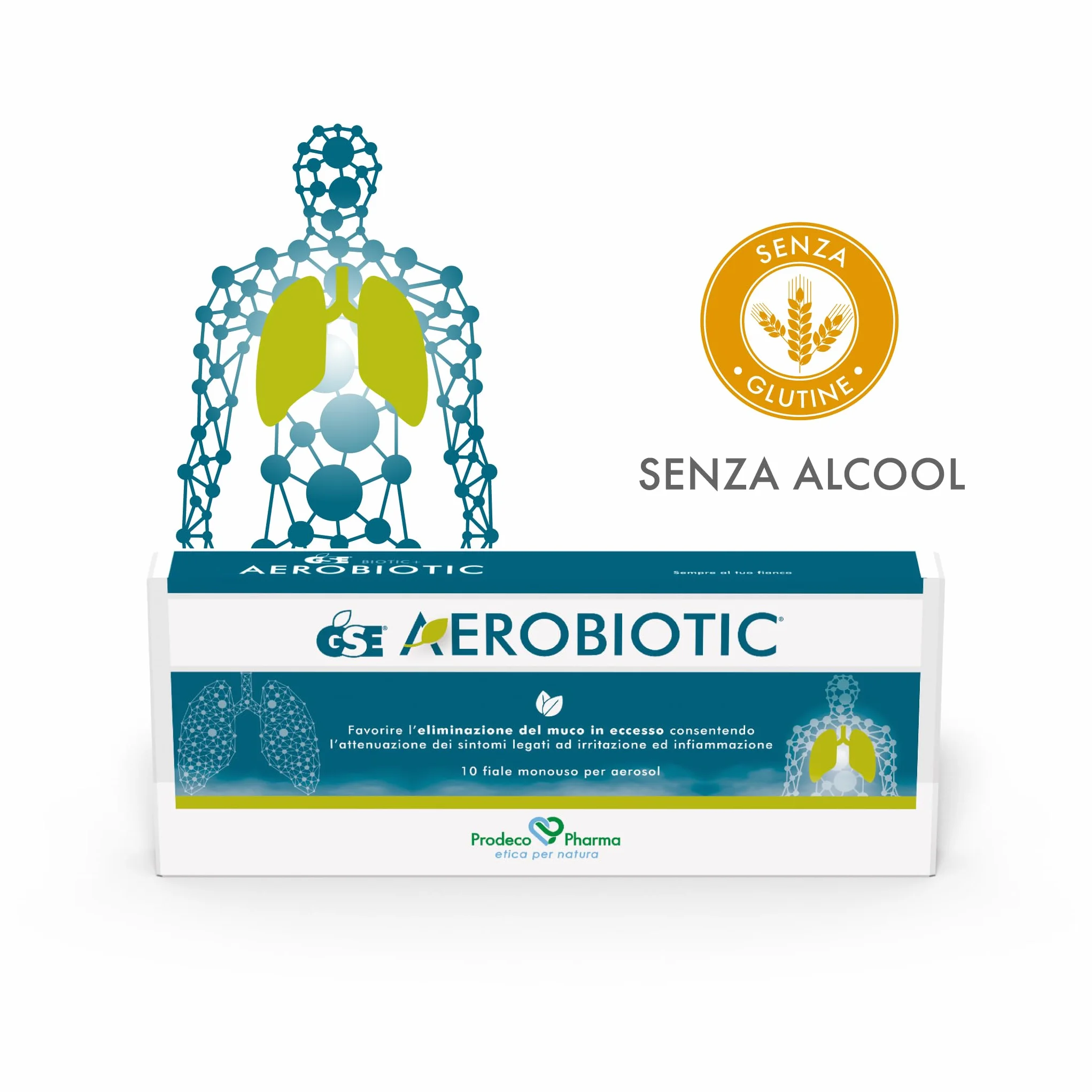 Prodeco Pharma GSE AEROBIOTIC 10 Fiale Soluzione da Nebulizzare Aerosol