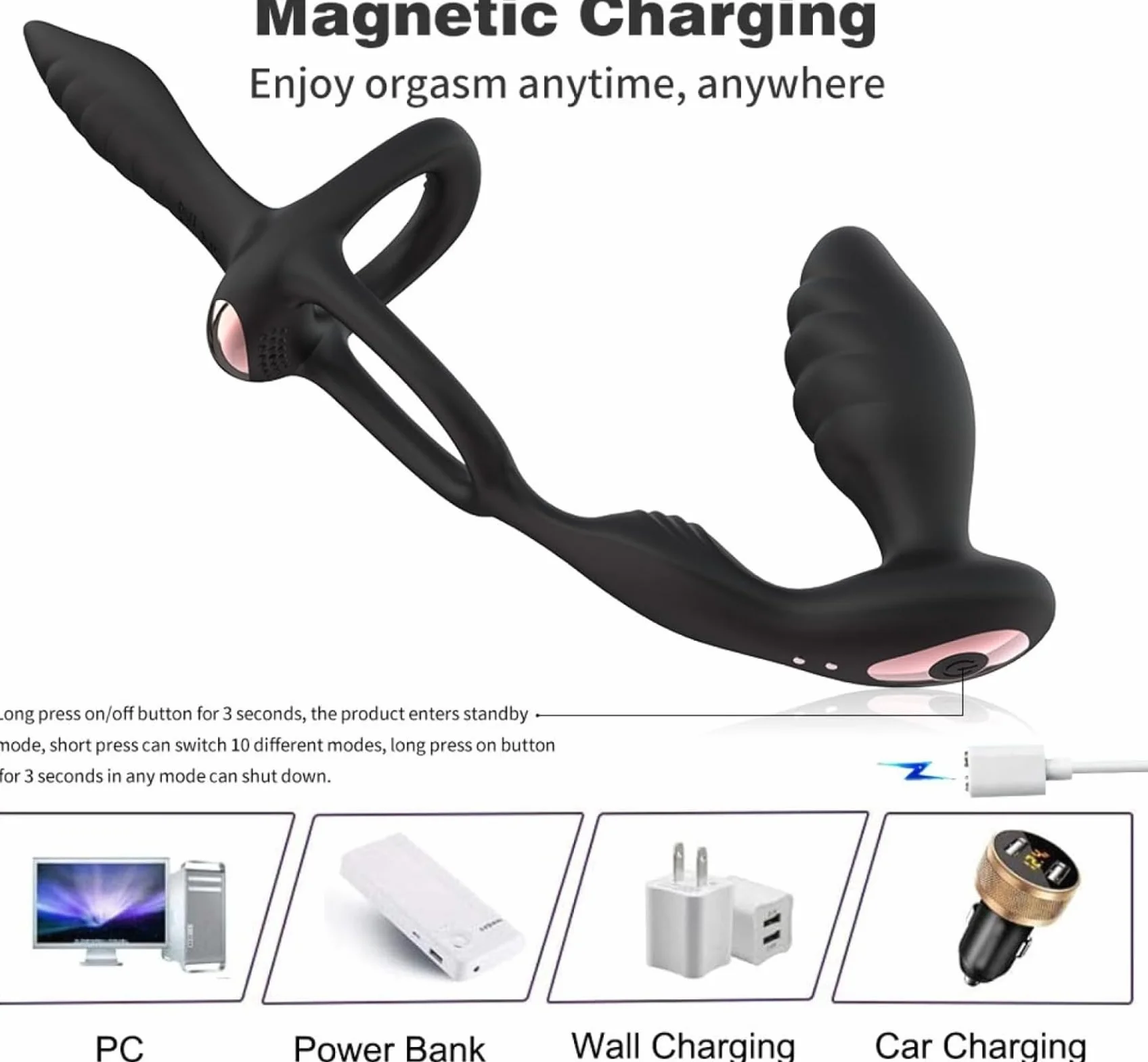 Torting Uovo uomo Potente Massaggio alla Prostata Ritardato Eiaculazione Butt Plug Sex Toy per gli Uomini Masturbare Dildo Macchina