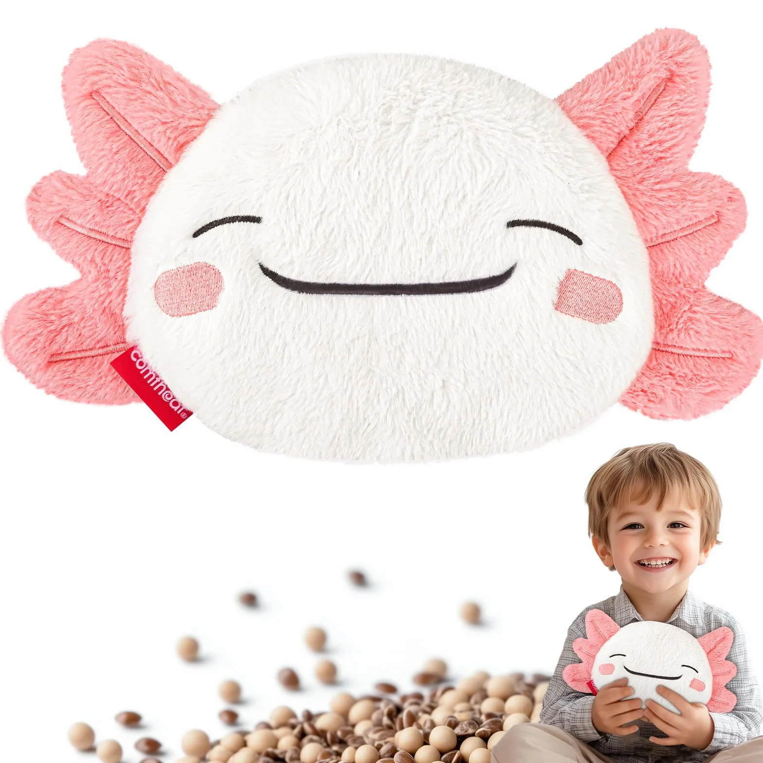 Axolotl - Cuscino riscaldante per forno a microonde, profumato, per crampi, muscoli, calore naturale, con copertura lavabile