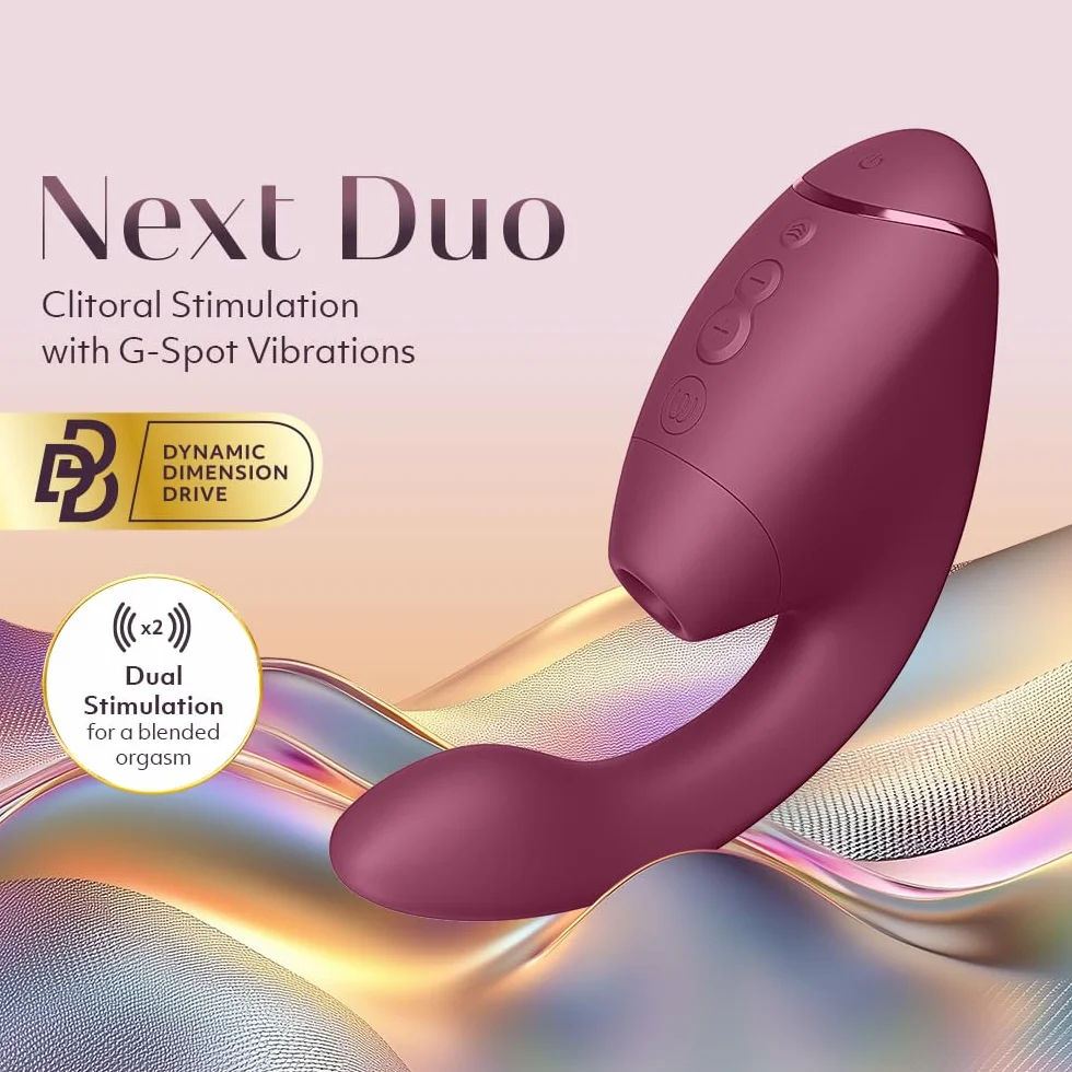 Womanizer Next Duo Vibratore Rabbit per Donna con 14 Modalità di Vibrazione e Aspirazione | Doppio Motore per Stimolazione del Clitoride e del Punto G | Sex Toy Silenzioso in Silicone | Rosa