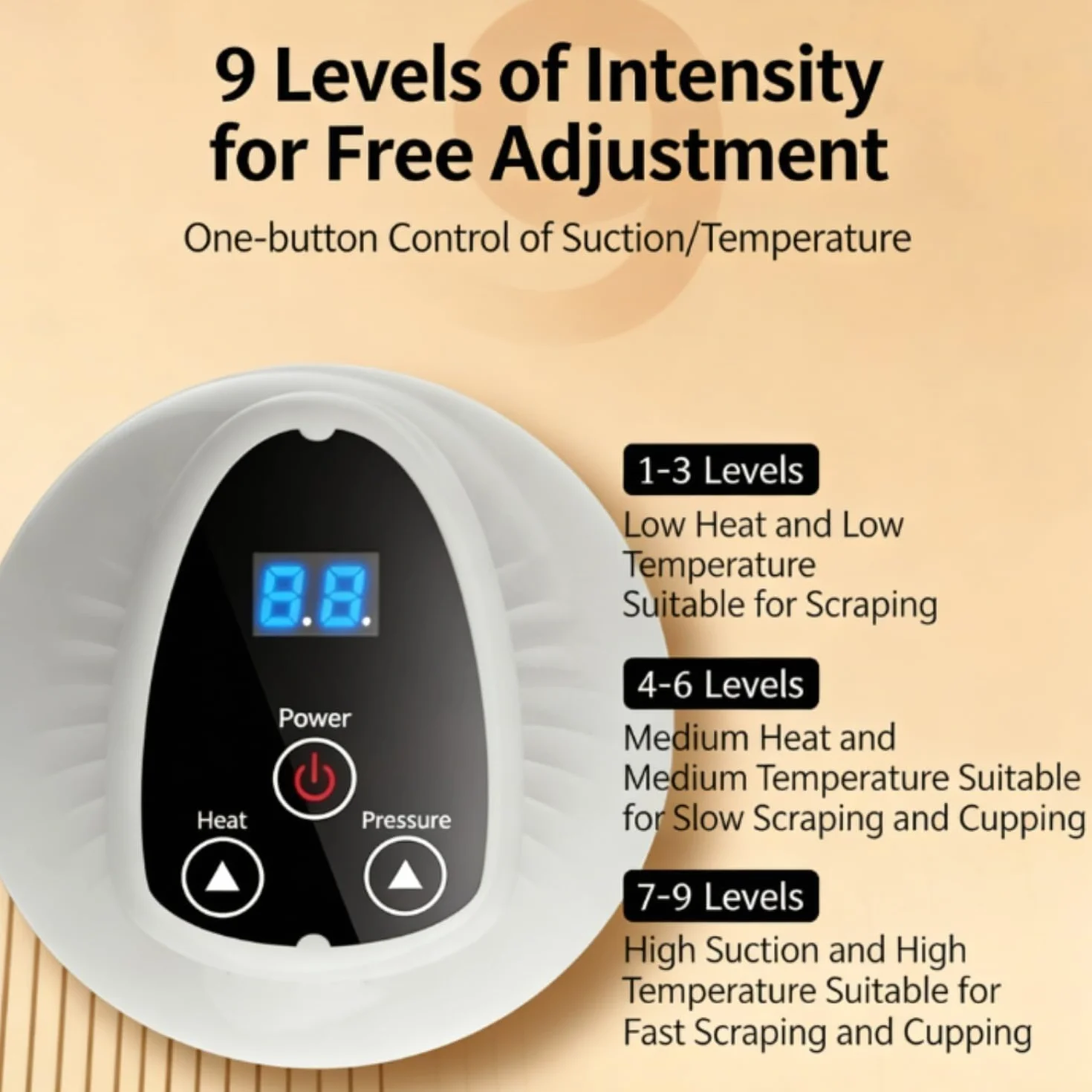 Vacuvia Cellulite Massager 4-in-1 Aspirazione Calore Luce Rossa Anticellulite Oro