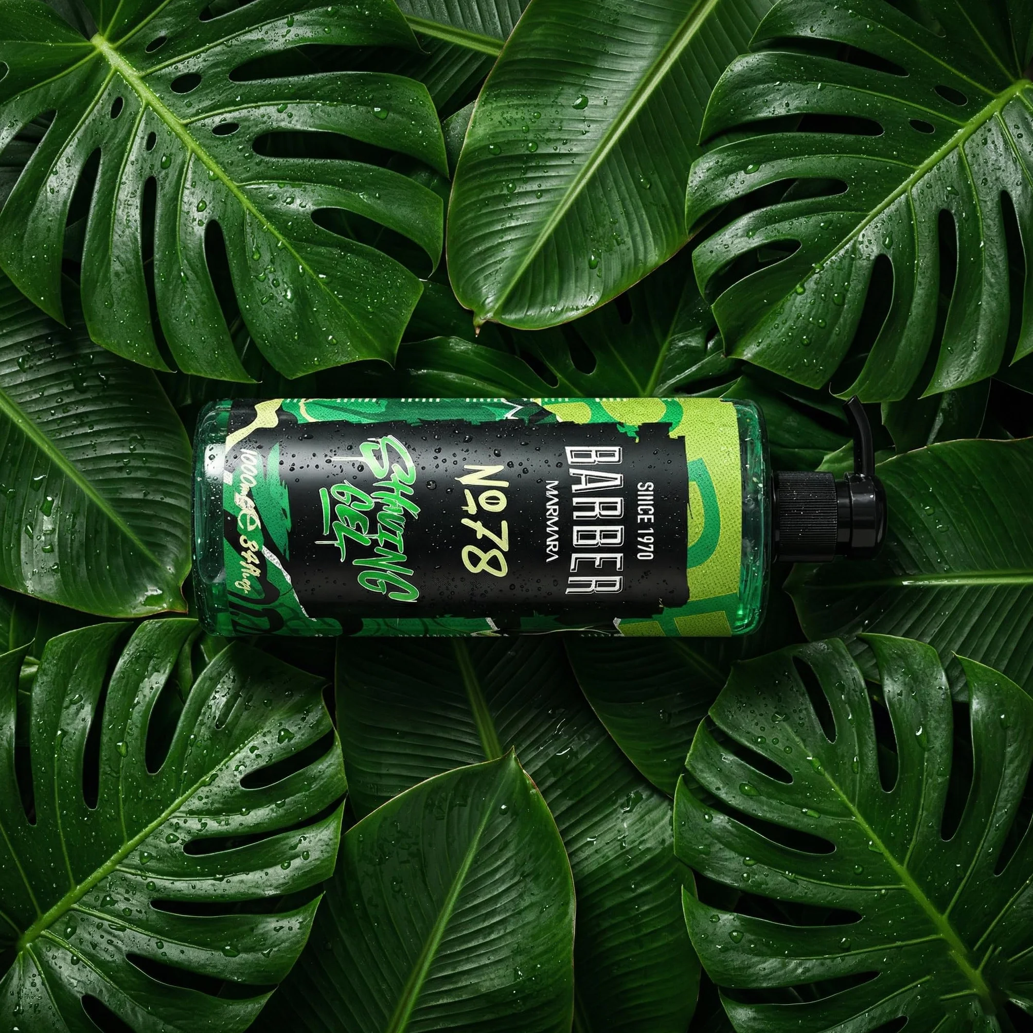 barber marmara Gel da barba da uomo n. 78 - Gel da barba trasparente da 1000 ml - Shaving Gel Men - rasatura precisa dei contorni della barba - non schiuma,raffredda la pelle