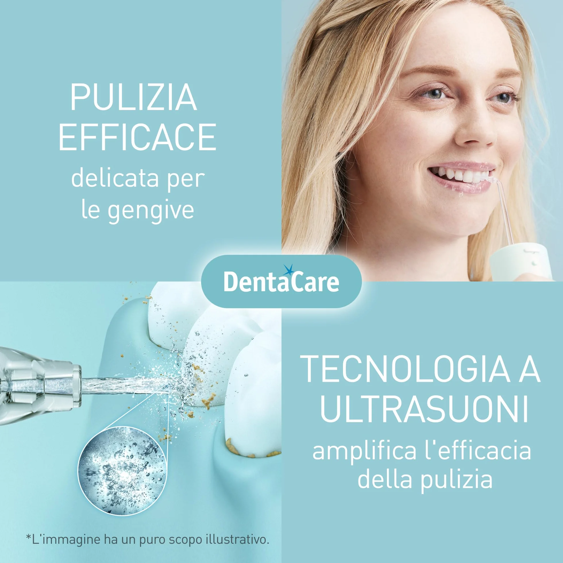 Panasonic EW-DJ4B-G503 Idropulsore, Irrigatore Orale,4 Impostazioni di Pressione dell'Acqua, Compatto e Portatile, Ultrasonica, Serbatoio 150 ml, Ricarica Rapida, Verde Menta e Bianco, 1.0 unità