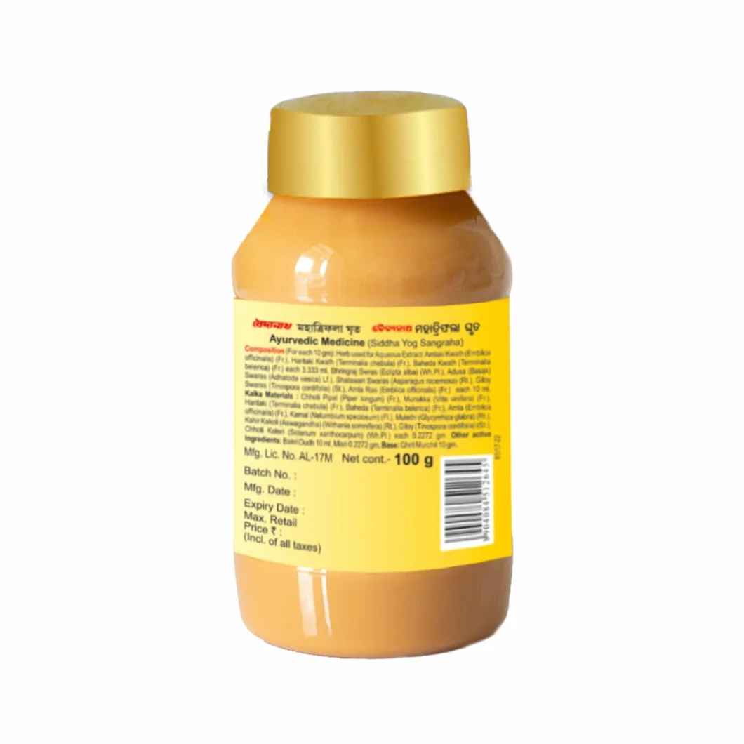 Baidyanath MAHA Triphala Ghrita - 100 ml | Formula ayurvedica per la cura degli occhi con Triphala | Vasak & Nilophar per la salute e il benessere generale degli occhi