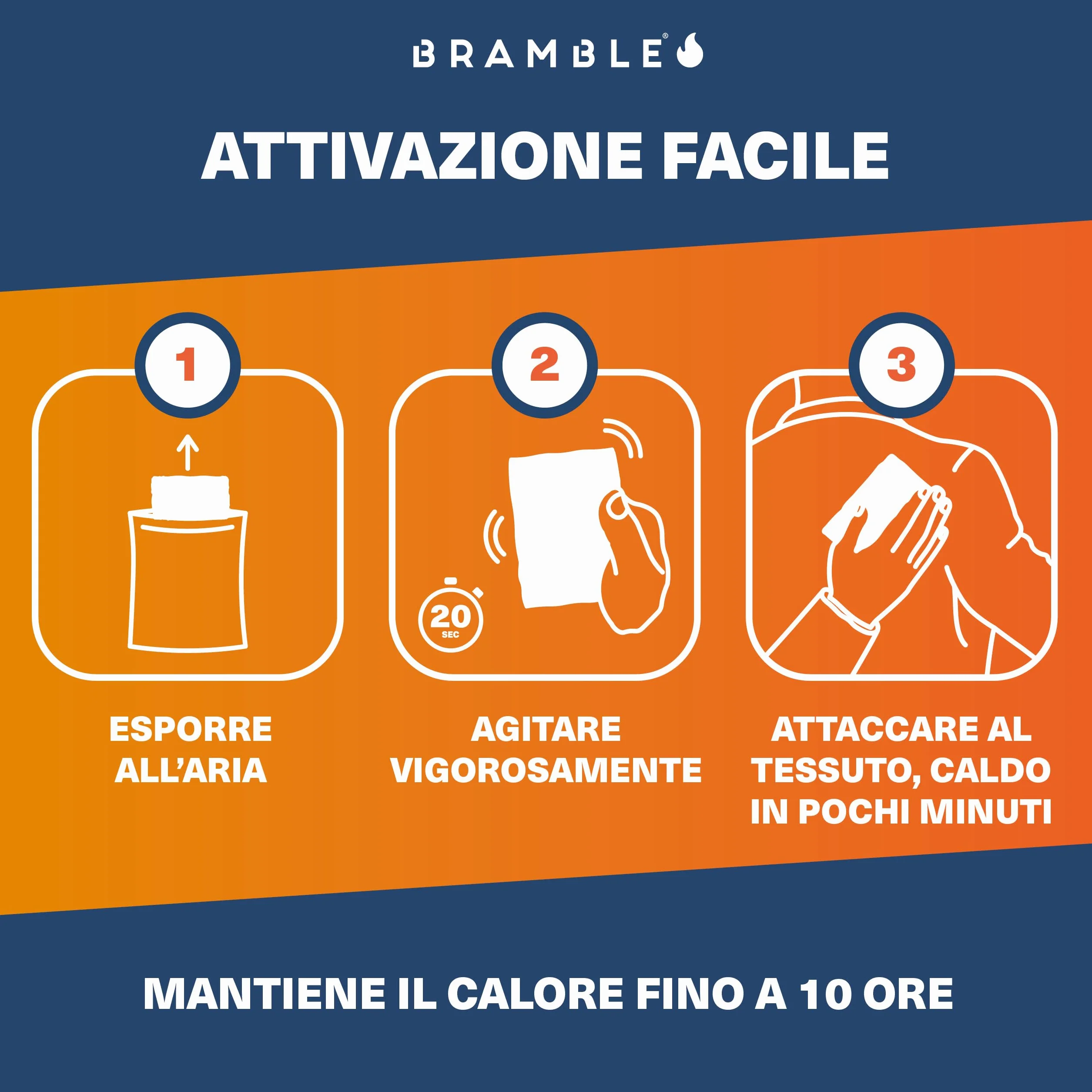 Bramble Scaldamuscoli adesivi cerotti ultrasottili calore mirato 40 sztuk 10 godzin