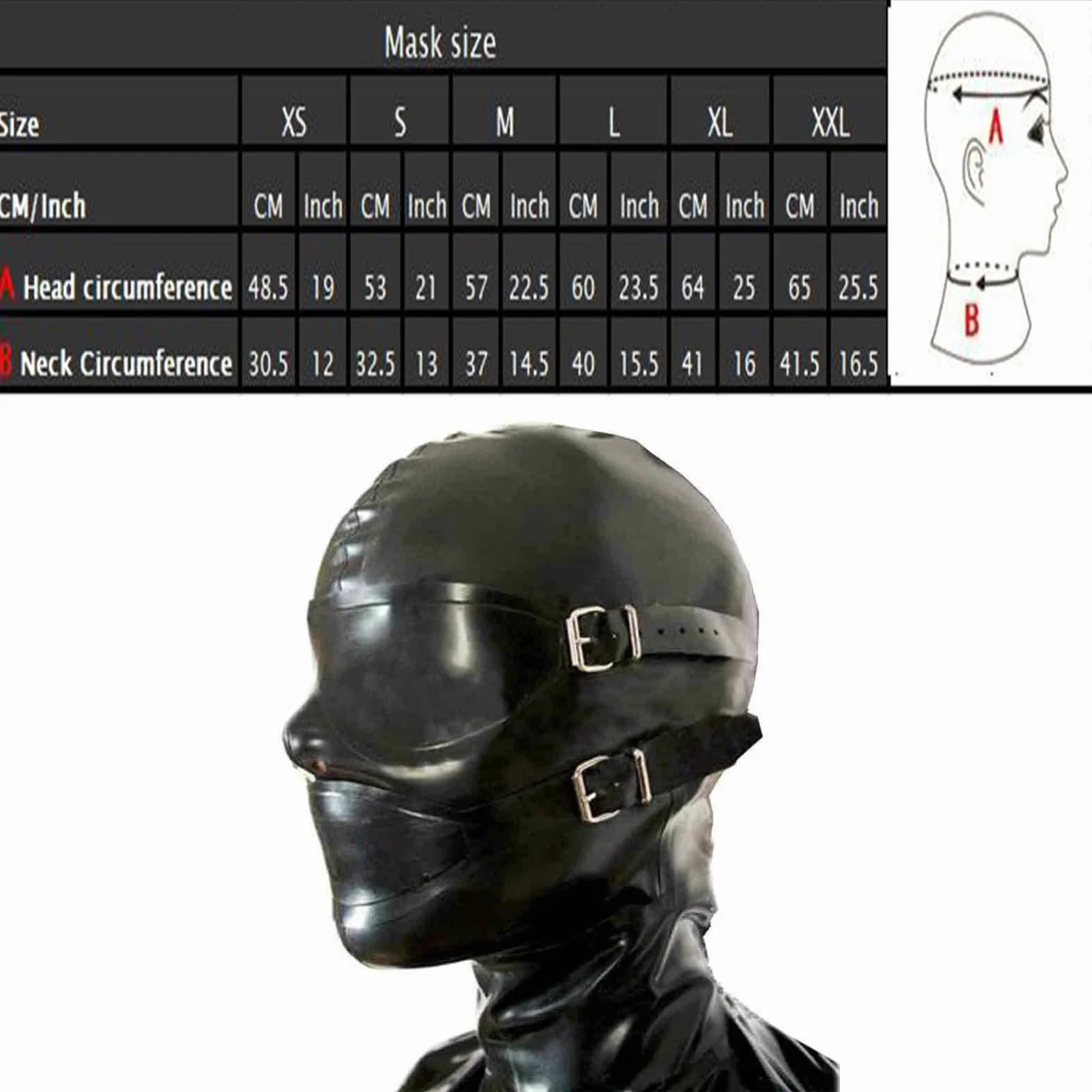 Lattice Testa Coperchio Facciale Maschera Viso con Tappo Bocca Cosplay Sexy Latex