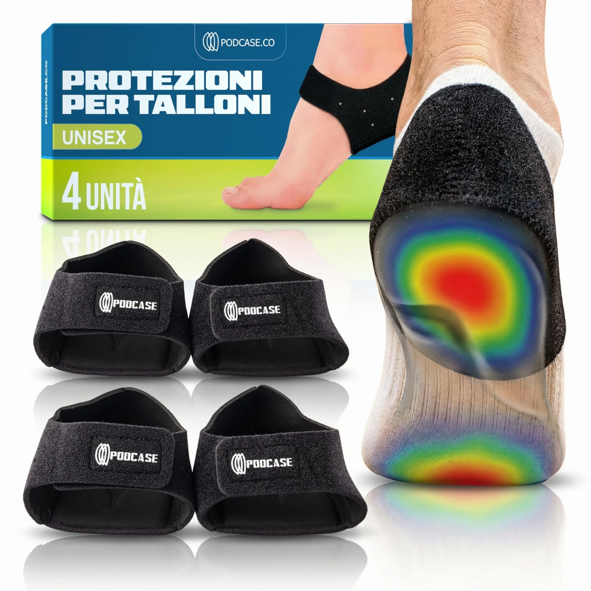 Talloniera in Silicone con Tessuto Traspirante per Tallonite e Spina Calcaneare - Plantare Unisex (L 41-47)