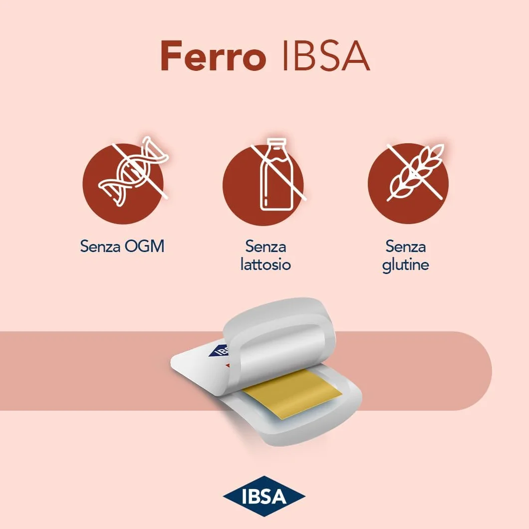Ferro IBSA | 20 Film Orodispersibili. Integratore alimentare a base di Ferro e di Acido Folico che contribuiscono alla normale funzione del sistema immunitario e a ridurre stanchezza