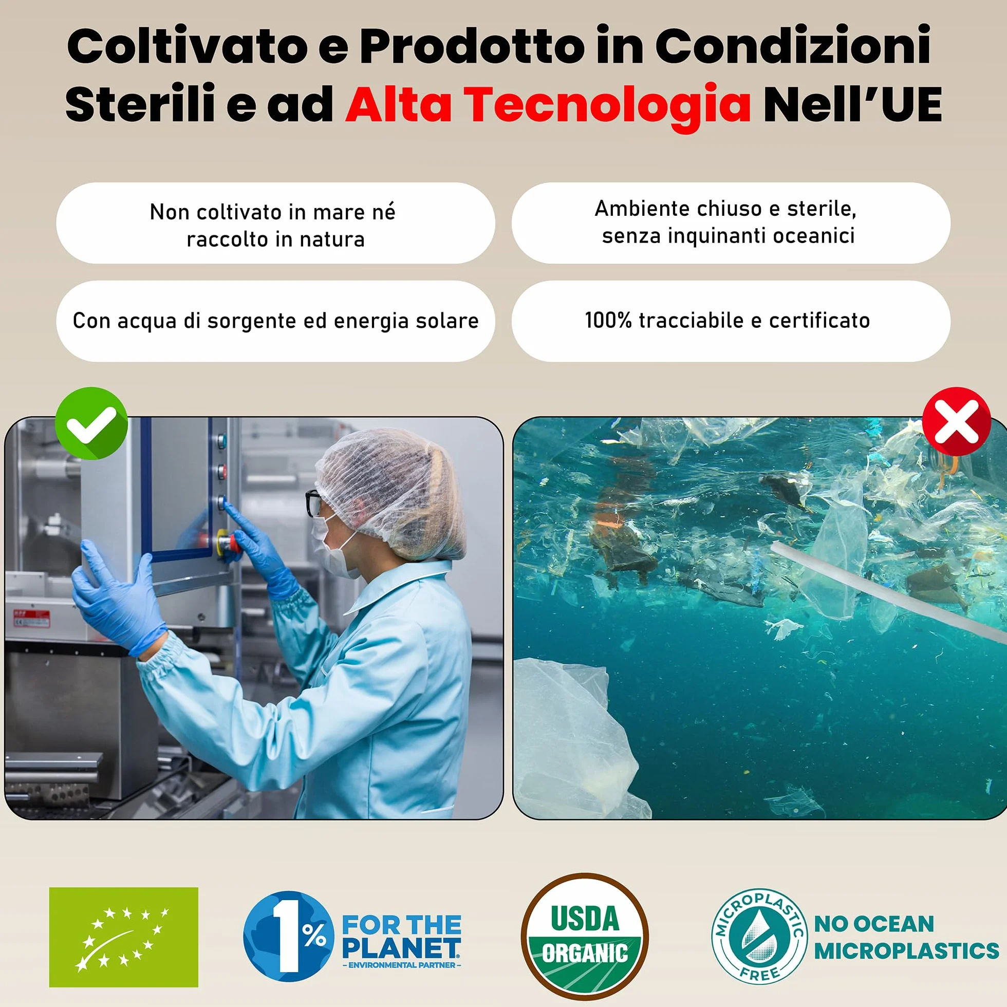 Super Astaxantina Biologica 16mg Polvere Olio d'Oliva Italiano Bio Vegan Certificati Bio UE/USDA