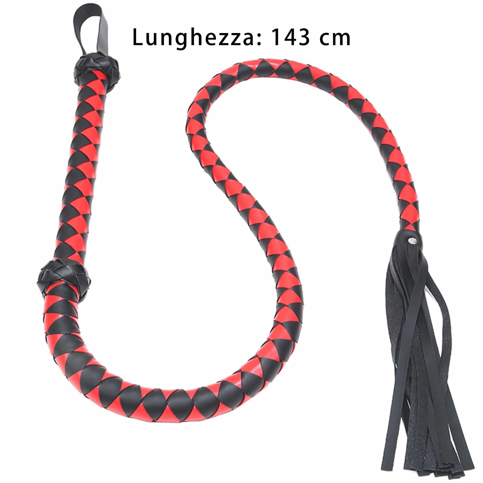 SM Frusta in Pelle Extra Lungo 143cm Rosso Flogger BDSM Giocattoli Sessuali per Coppie