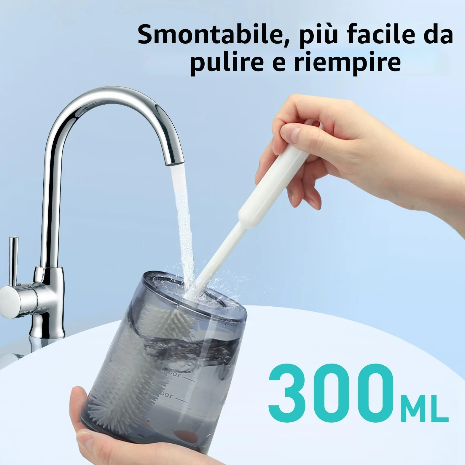 COSLUS C30 Idropulsore Dentale Portatile: 300ml Irrigatore Orale Senza Fili, 4 Modalità Idropulsore Dentale, Vincitore del Test 30 Giorni, Facile da Usare, IPX7 Impermeabile, Nero