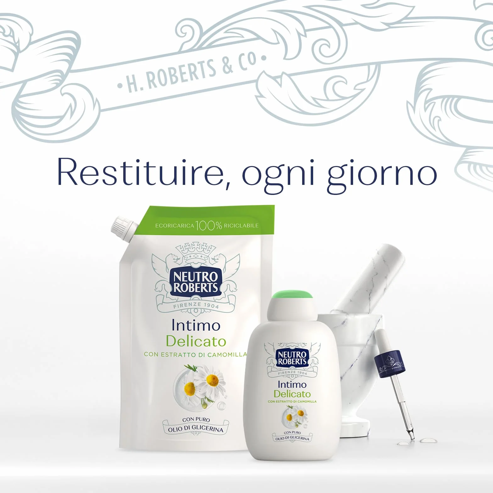 Ecoricarica Detergente Intimo Delicato Ricarica Igiene Intima Camomilla 400 ml