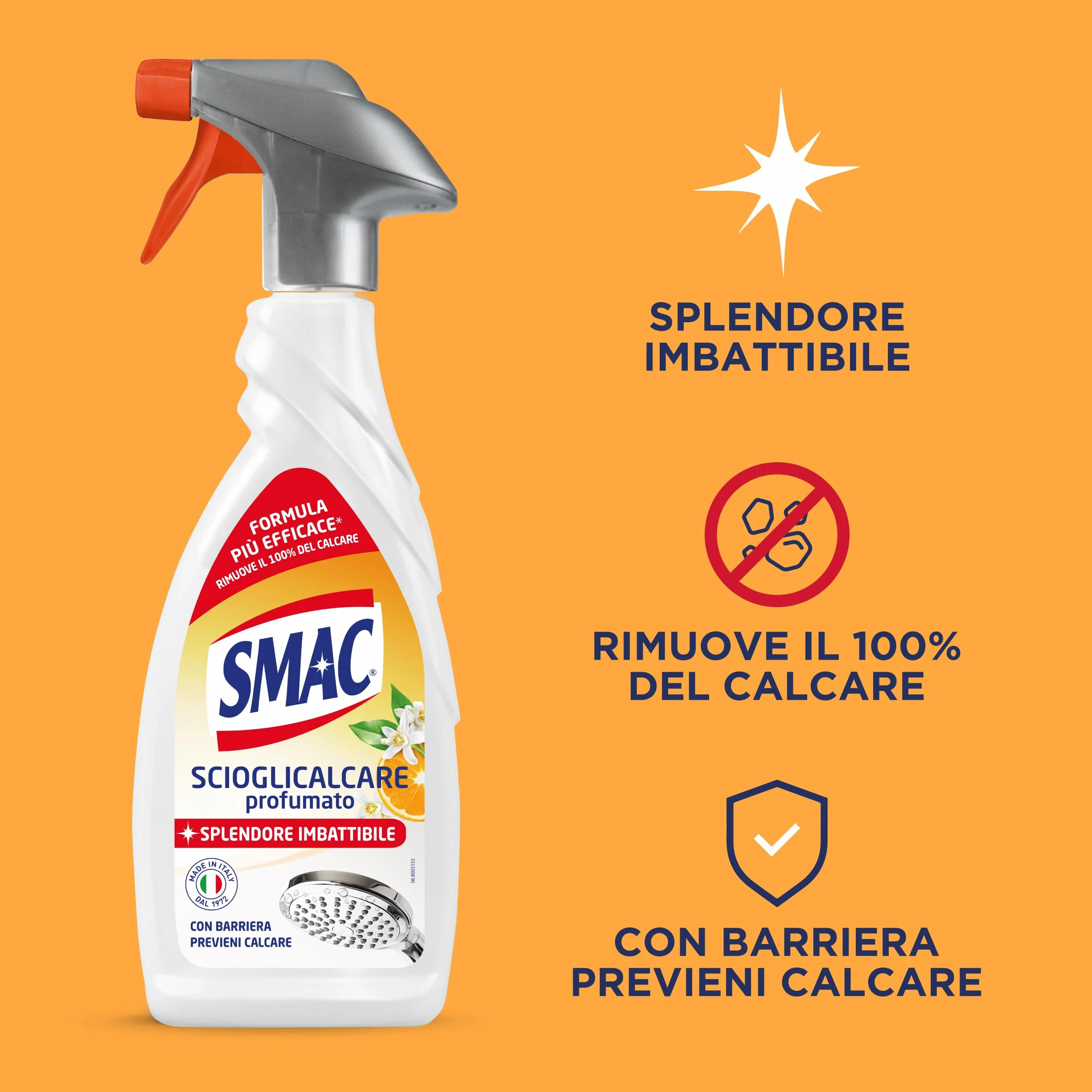 Smac Sgrassatore Scioglicalcare Detergente Spray Multisuperficie Anticalcare 650 ml x 12 Pezzi