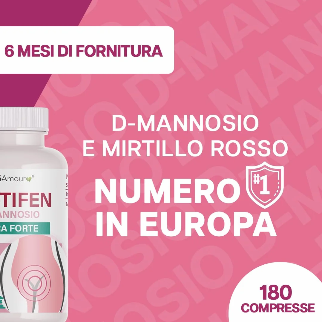 D-Mannosio 500 mg 180 Compresse Alto Dosaggio Integratore Mirtillo Rosso 40 mg Senza Glutine