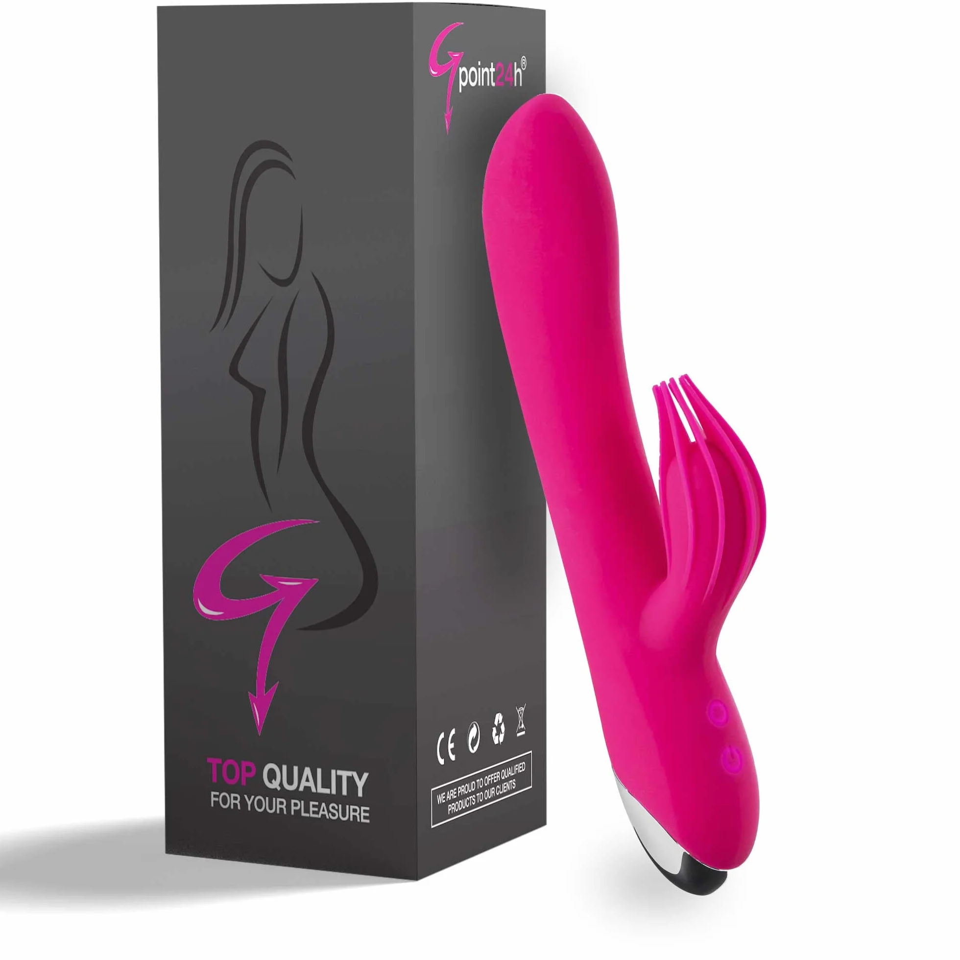 Vibratore Rabbit 10 Modalità: Doppia Stimolazione Clitoride e Punto G | Silicone inodore. 100% impermeabile. Ricarica USB. Motore silenzioso per uso discreto. Orgasmi e Squirting.