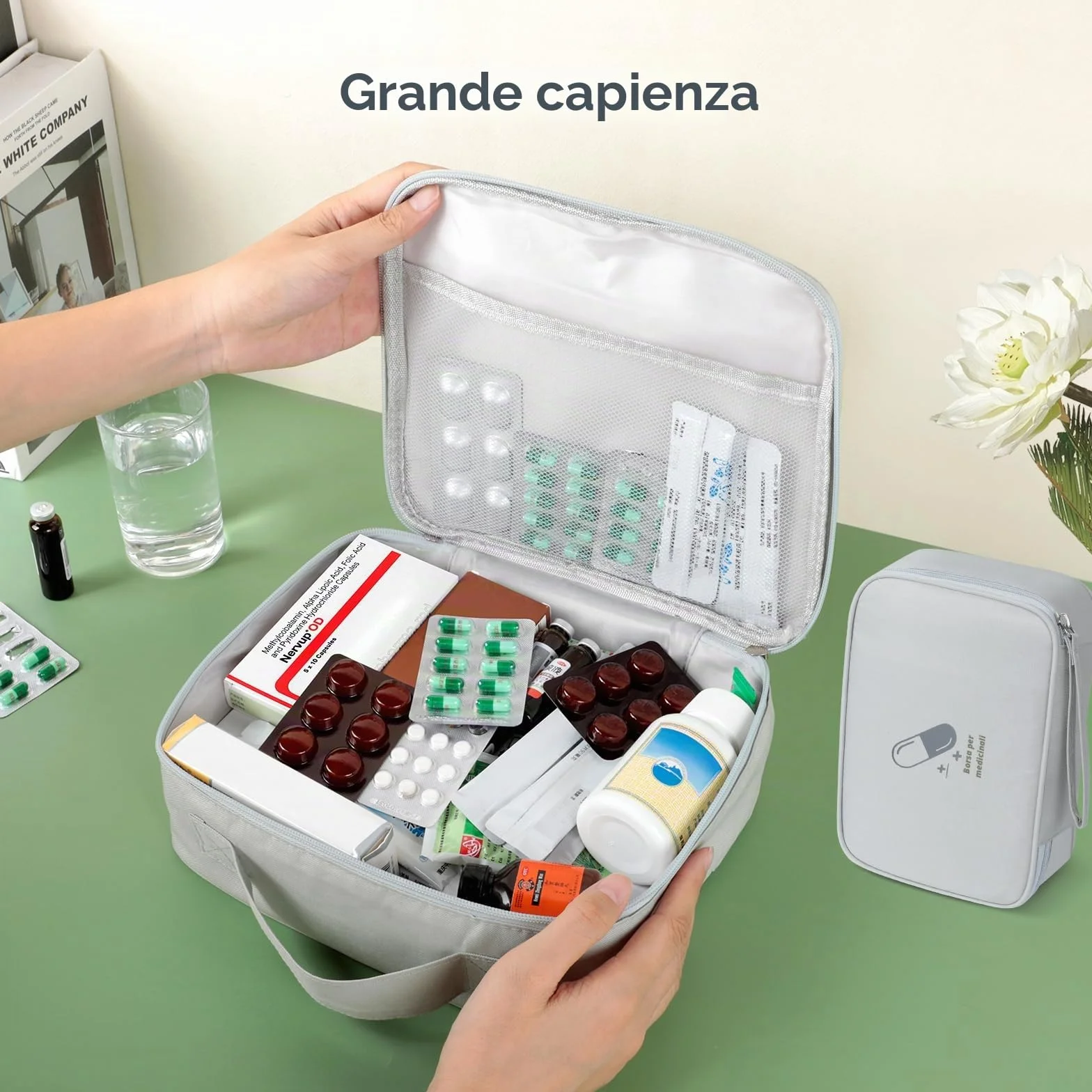 AiQInu Borsa Pronto Soccorso Viaggio 2 Pezzi Impermeabile Kit Medico Vuota Alta Capacità Portatile