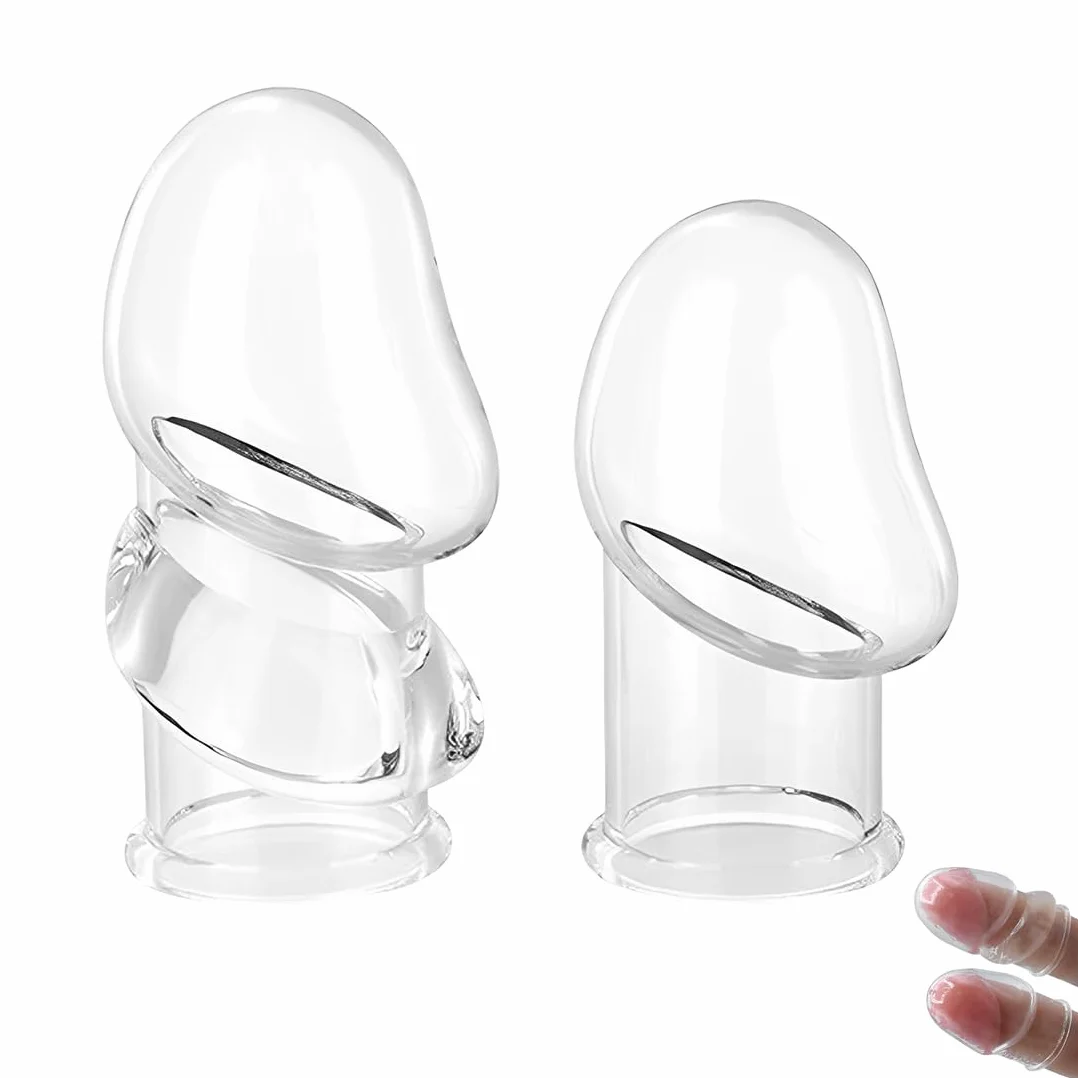 MKEWUU Guaina Fallica 2 Pezzi Trasparente Riutilizzabile, Set Per Estensione Peniena Con Un Modello Lungo E Uno Corto, Polsino Per Pene Ispessito, Giocattolo Sessuale Per Stimolazione