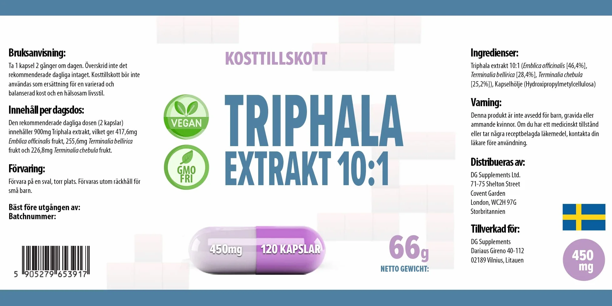 Hepatica Estratto di Triphala | 4.500 mg Equivalente | Estratto 10:1 da 450 mg | Amalaki, Haritaki e Bibhitaki | 120 Capsule Vegane | GMP & Testato da Laboratorio Indipendente