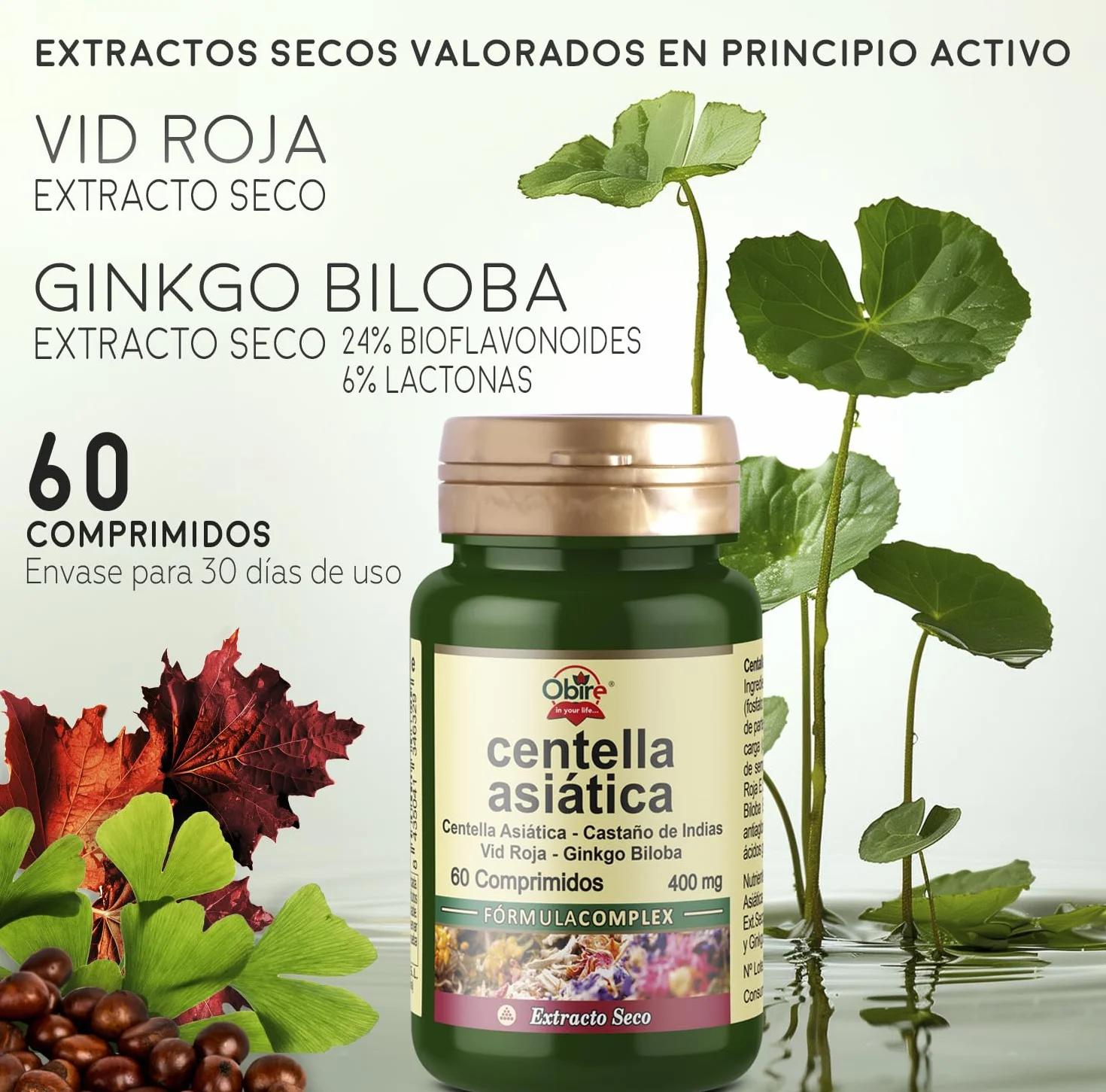 Centella asiatica 400 mg 60 compresse Pack 2 pezzi