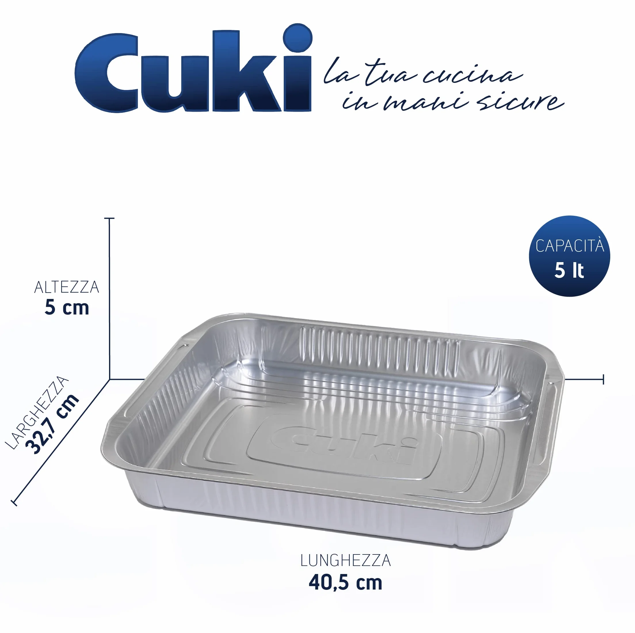 Cuki Vaschette Alluminio - Ultra Forza - 12 Porzioni - Rettangolari [Rs74G] - 6 Confezioni Da 2 Pezzi