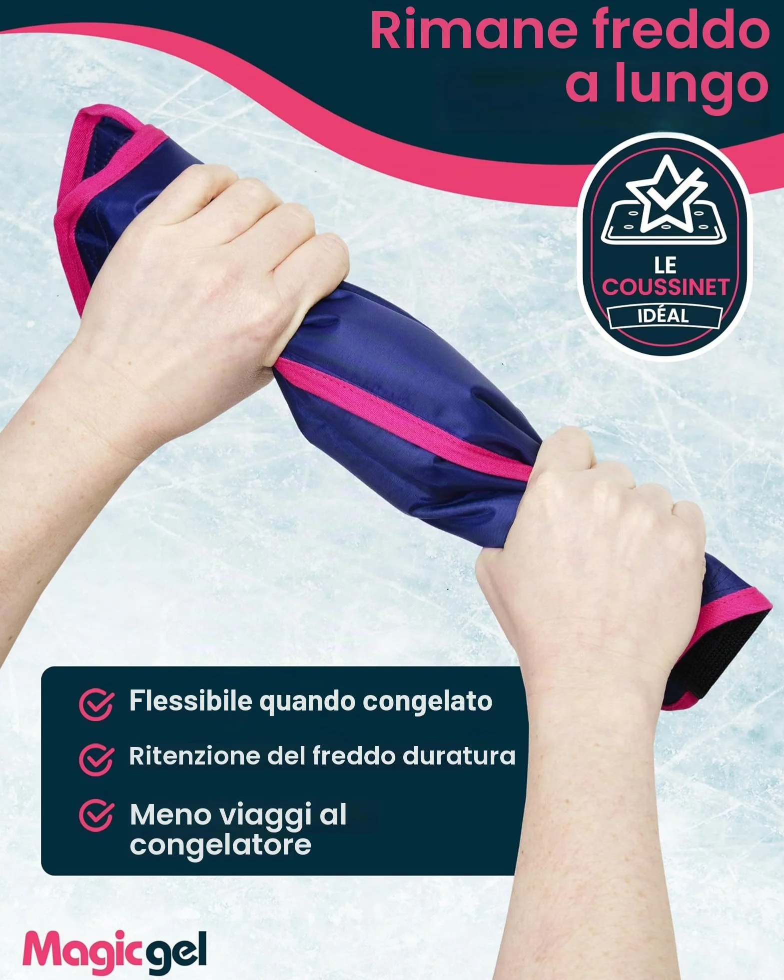 Magic Gel Fascia in Gel Ghiaccio Riutilizzabile - Caldo o Freddo per per Dolori al Fianco, Terapia Spalla, Sciatica, Dolore e Scoliosi - Sicuro e Facile da Usare