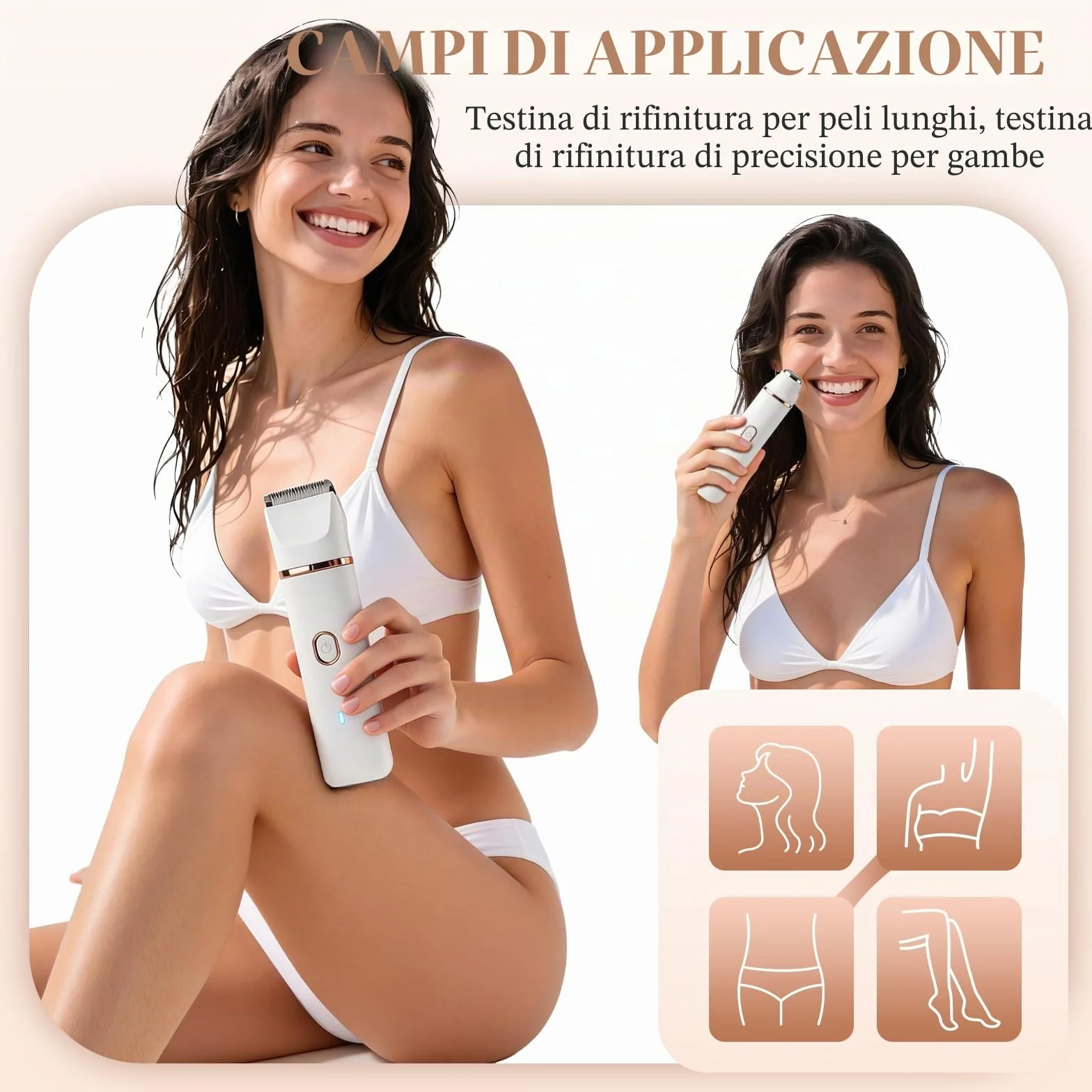 Rasoio da donna, 3 in 1, per donne, rimozione peli del viso, ricaricabile con stazione di ricarica USB, rasoio elettrico da donna, per gambe, braccia e viso, impermeabile IPX7