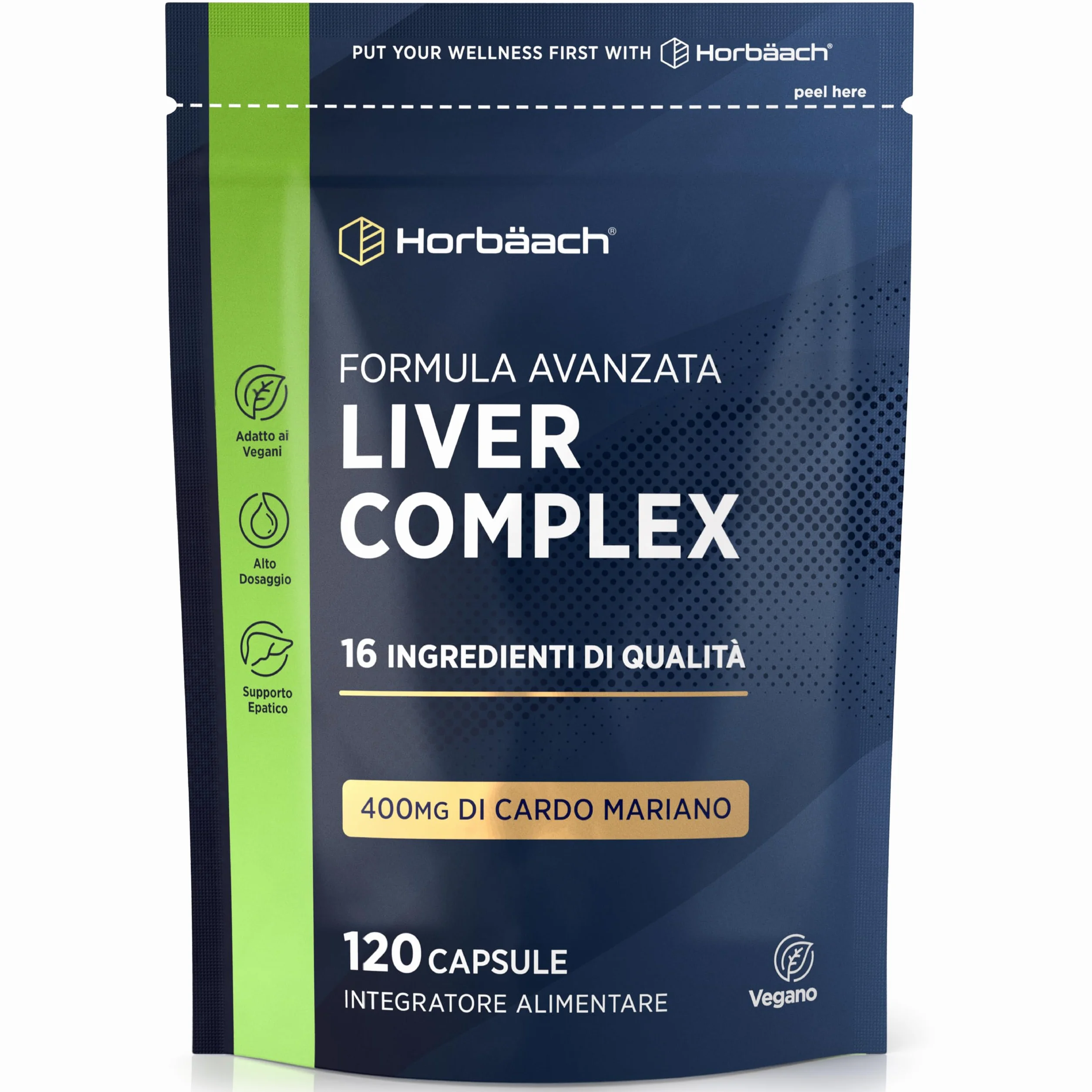Horbaach Liver Complex 120 Capsule Vegane Integratore Depurativo Fegato Funzione Epatica