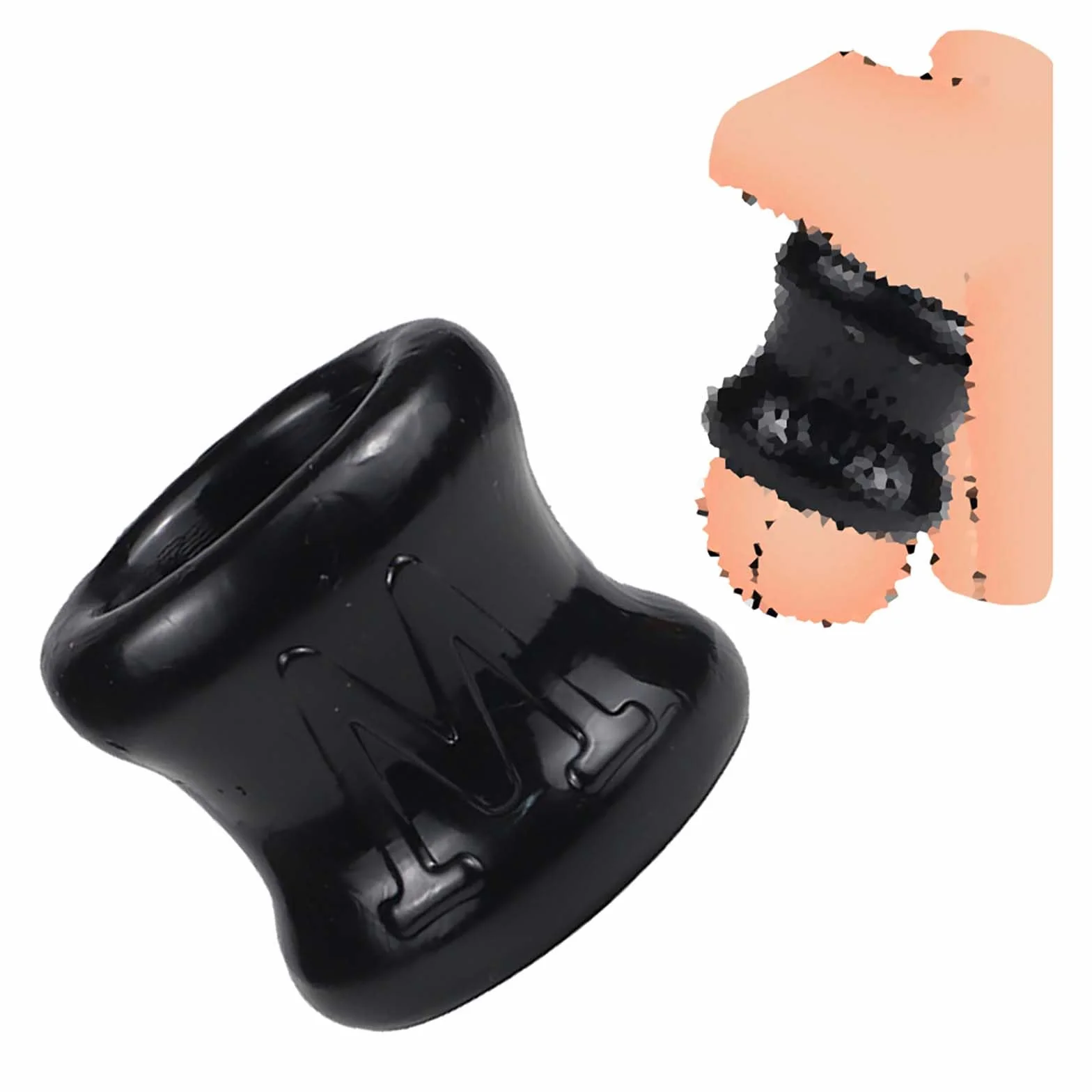 Set di stretching con anelli elastici leggeri e resistenti, anelli morbidi per esercizi da uomo - E65IT (Black)