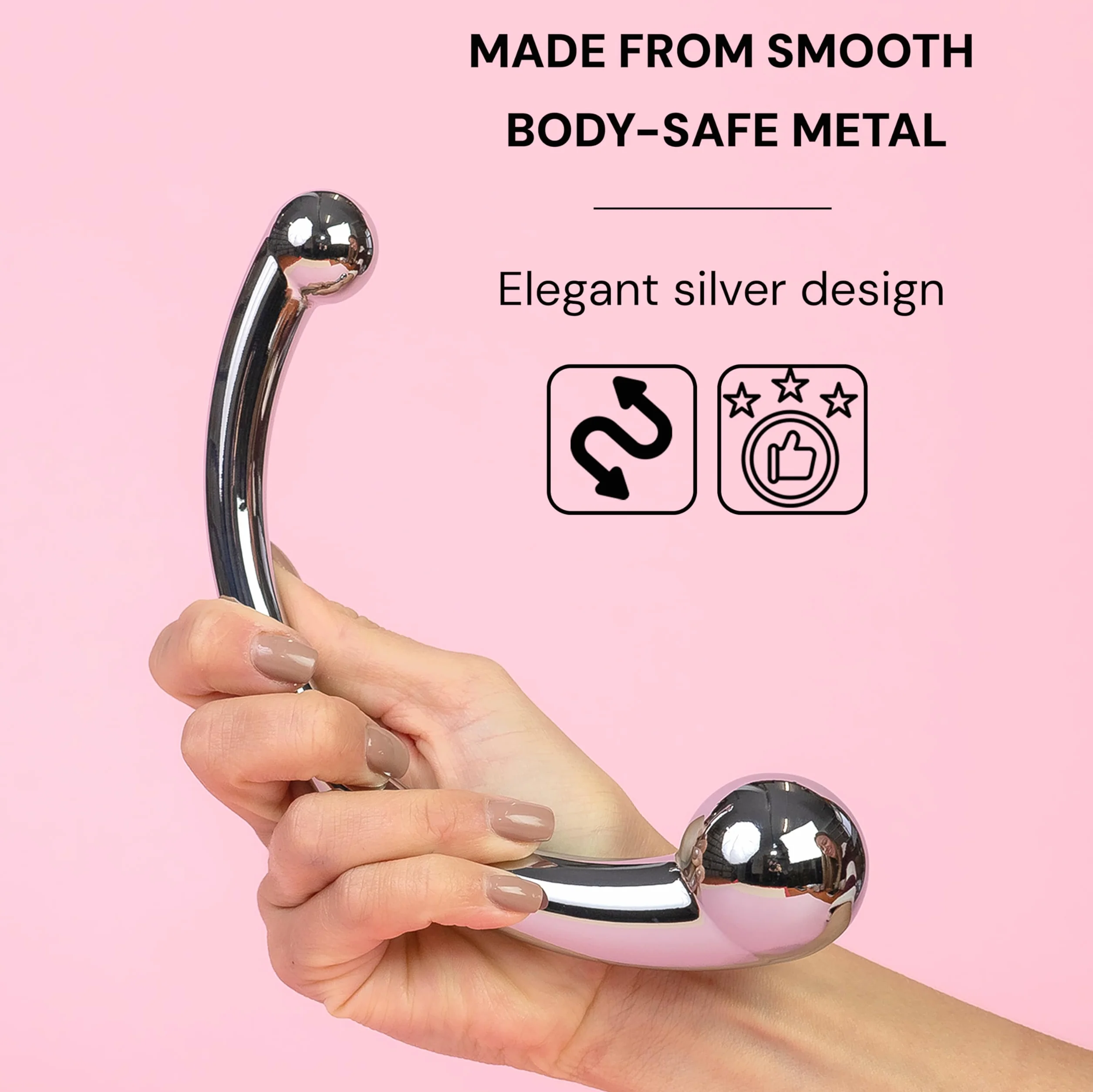 Doppio dildo anal plug in metallo 20 cm Dildo prostata doppio per uomini e donne dildo anale in acciaio sex toy dildo anale in metallo color argento Peso 510 g Dildo per uomini FOPS A110L