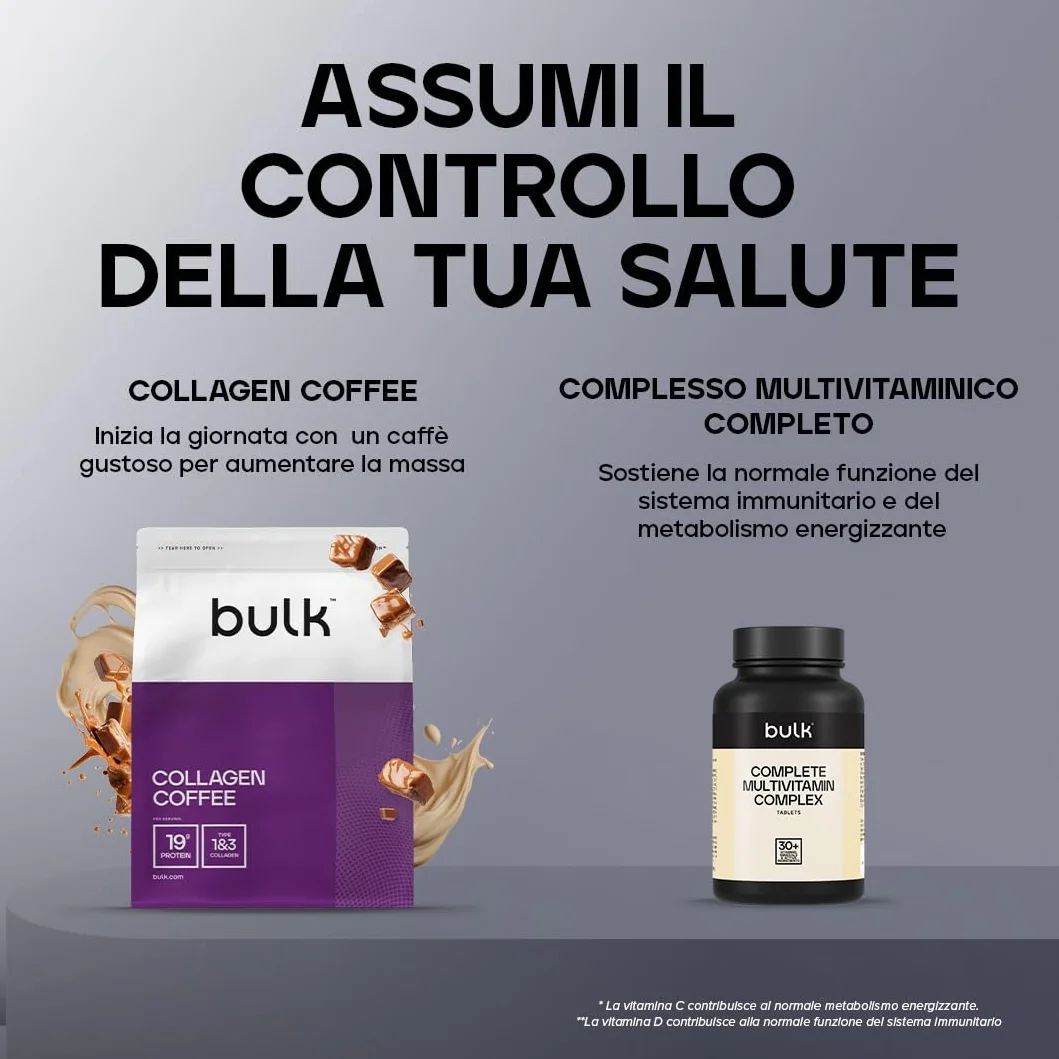 Bulk Collagen and Vitamin C Powder 500 g Non aromatizzato