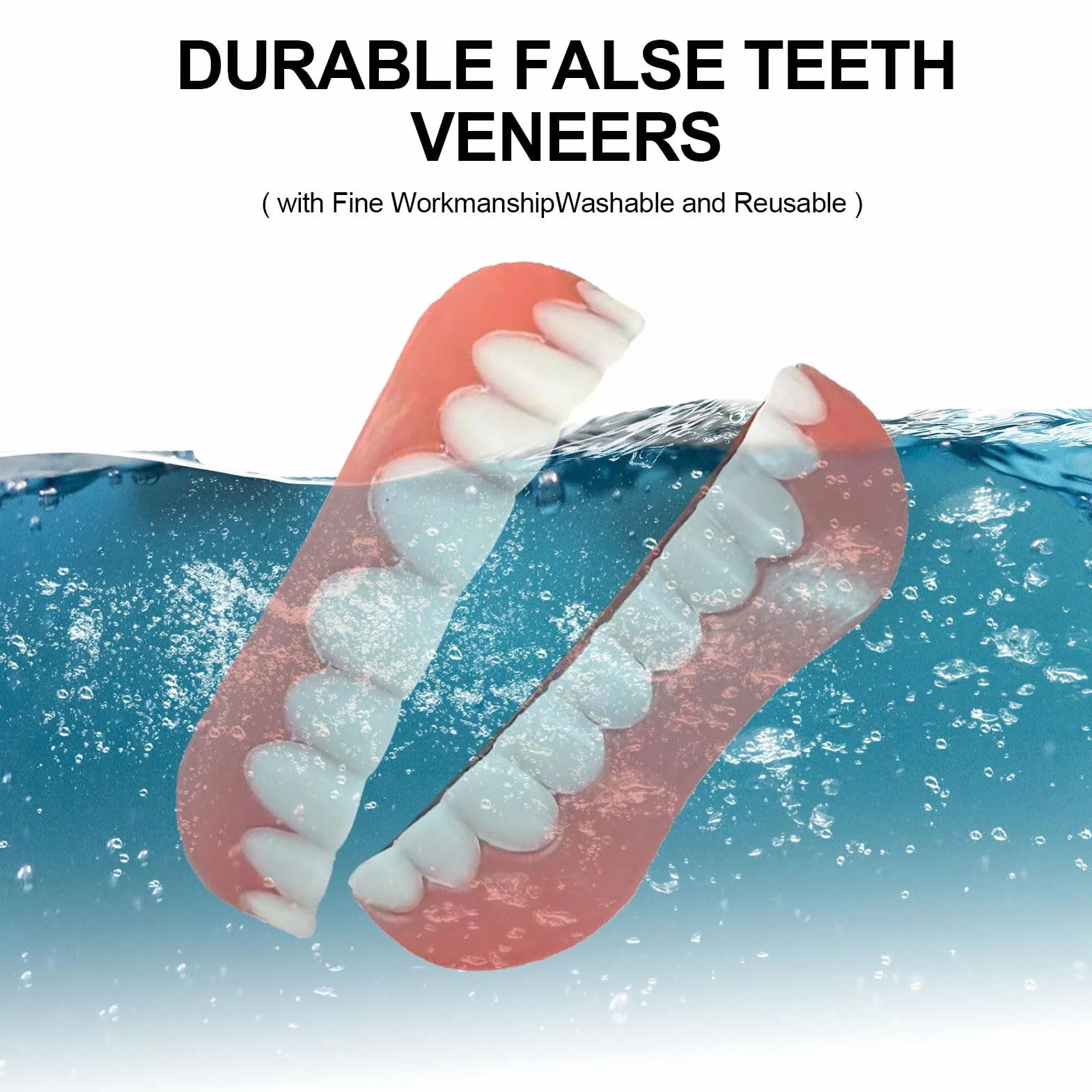 EUPSIIU Faccette Istantanee Denti Finti Cosmetici, Protesi Dentale Superiore Inferiore per Sorriso