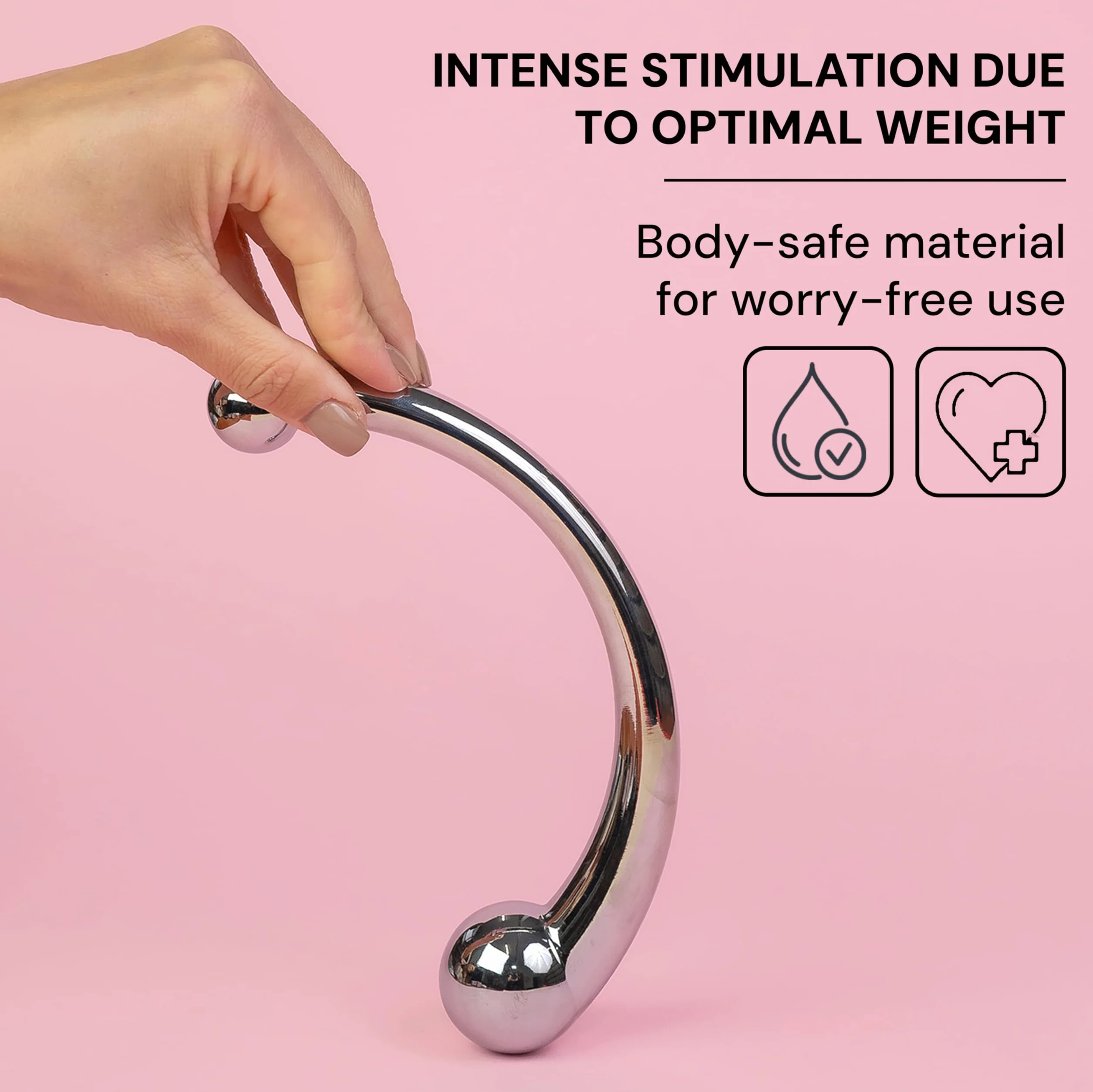 Doppio dildo anal plug in metallo 20 cm Dildo prostata doppio per uomini e donne dildo anale in acciaio sex toy dildo anale in metallo color argento Peso 510 g Dildo per uomini FOPS A110L