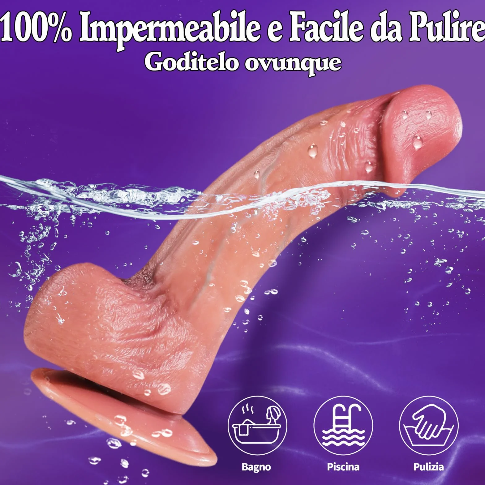 Dildo Realistico Sexytoysys Donna Uomo Coppia 19.5cm Pene Fallo Realistico Sex Toys Sessuali per Donna Coppia Punto G Squirting Dildo Classici Silicone Forte Ventosa Plug Anale Pene Finto per Donne