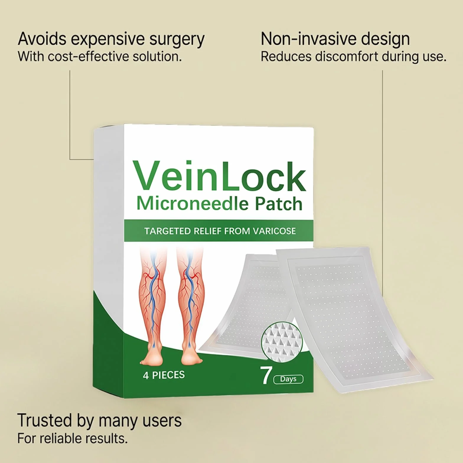 Cerotti Microaghi per la Cura delle Gambe, Patch Trasdermici per Varicosi e Sollievo da Vene Gonfie, Fascia Elastica Traspirante per un'Azione Profonda e Duratura (1)